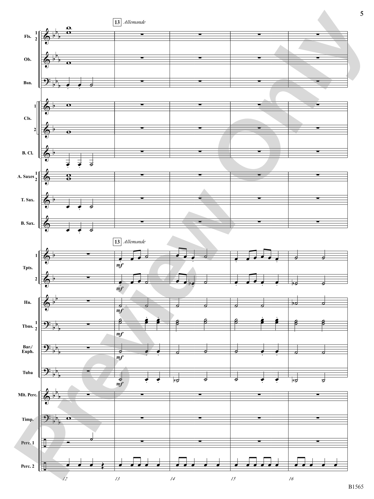 Danses Terpsichore: Concert Band Conductor Score & Parts