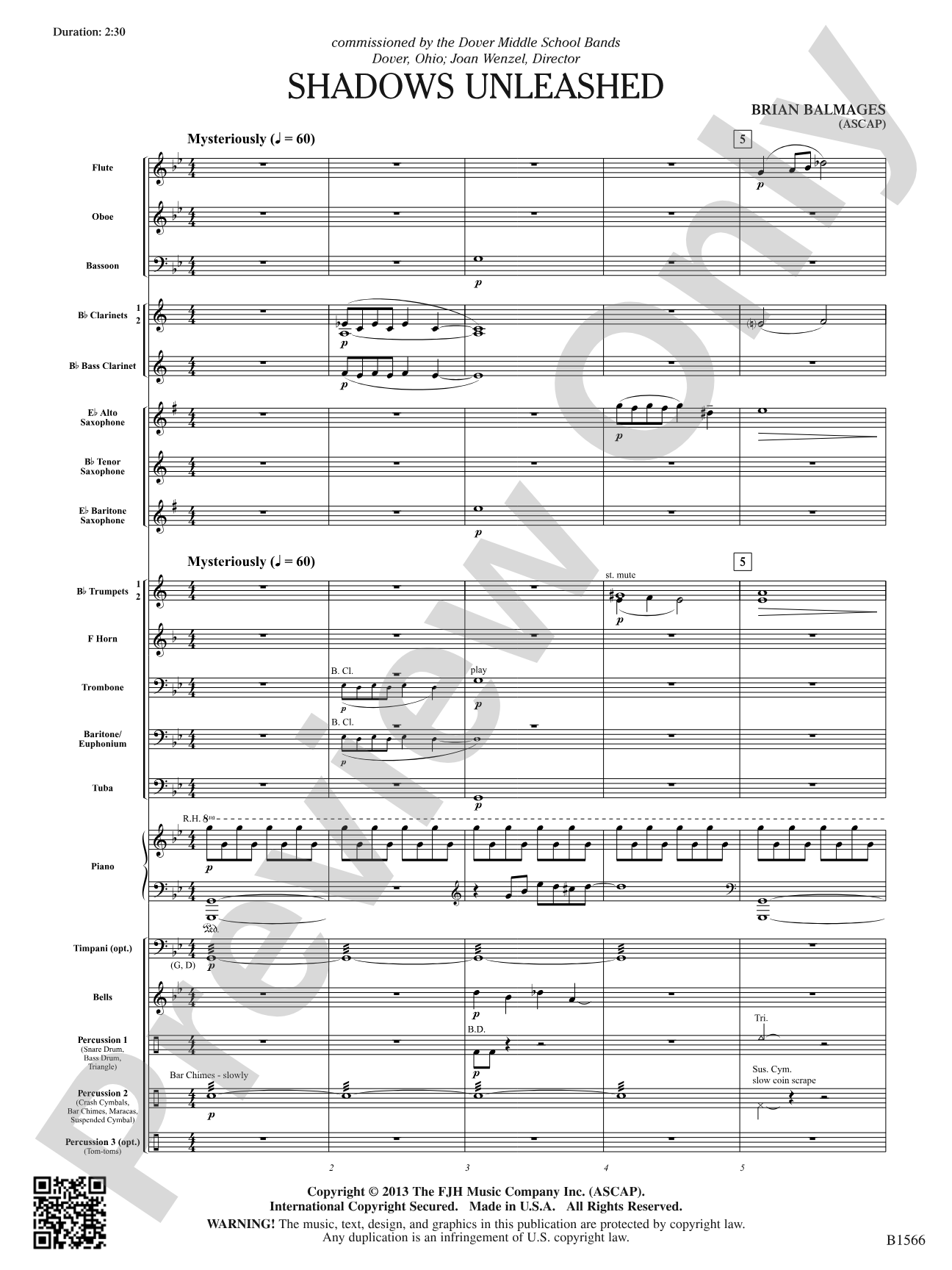 Shadows Unleashed: Concert Band Conductor Score & Parts