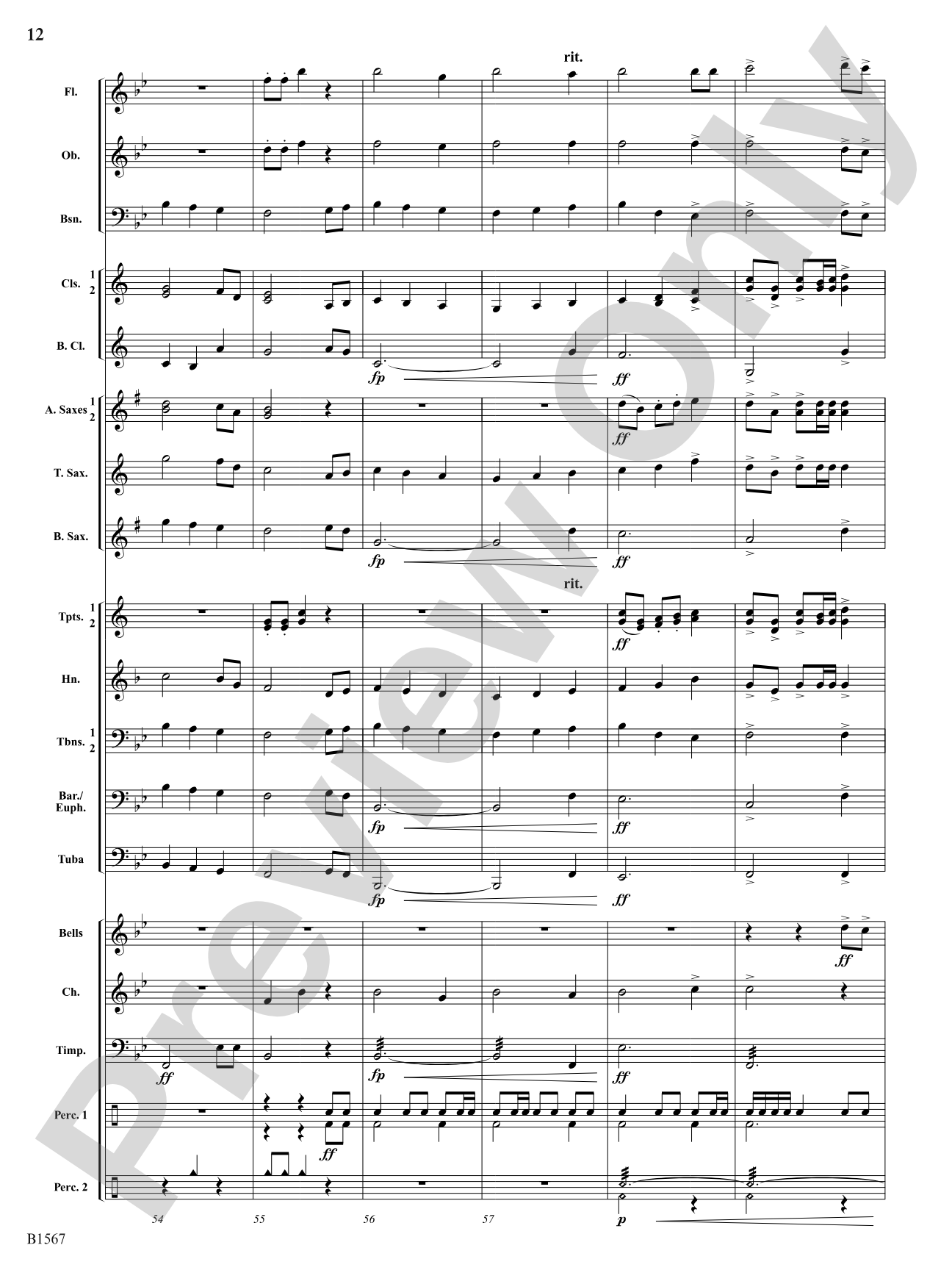 Flourishing Noels (Fanfare on The First Noel): Concert Band Conductor Score & Parts