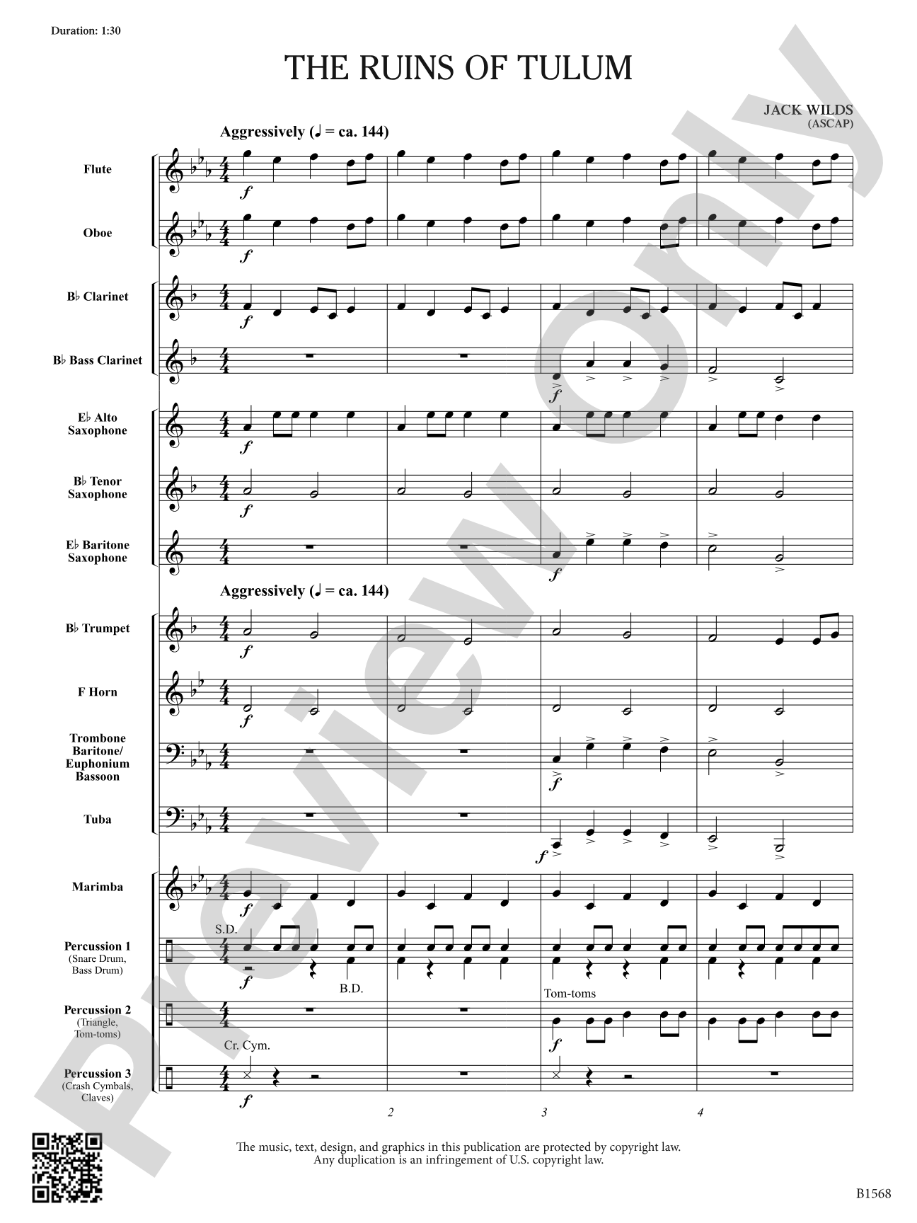 The Ruins of Tulum: Concert Band Conductor Score & Parts