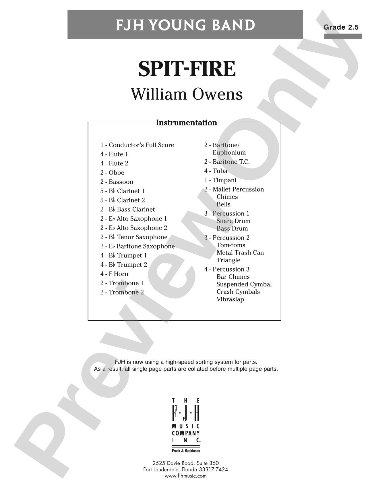 Spit-Fire: Concert Band Conductor Score & Parts