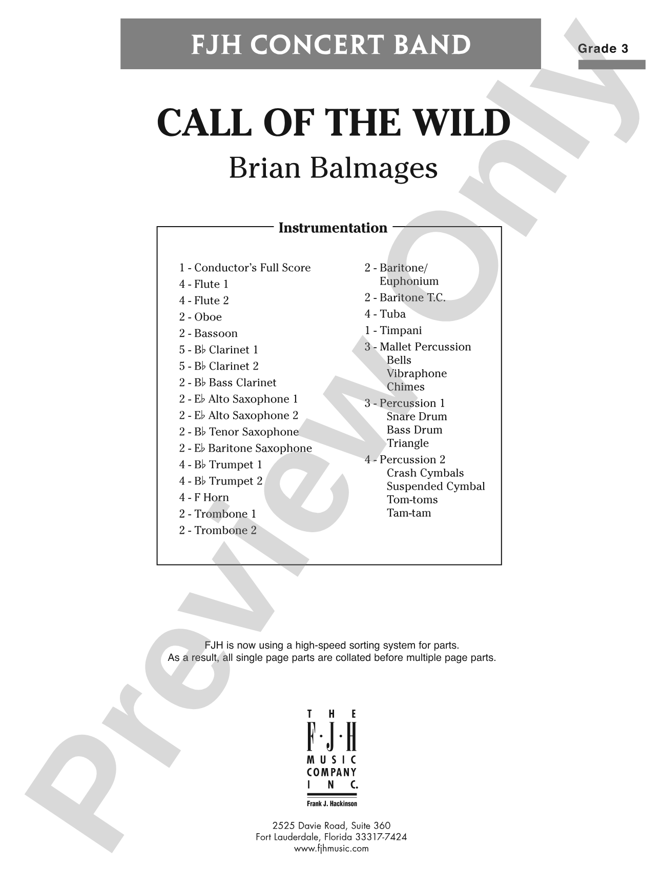 Call of the Wild: Concert Band Conductor Score & Parts