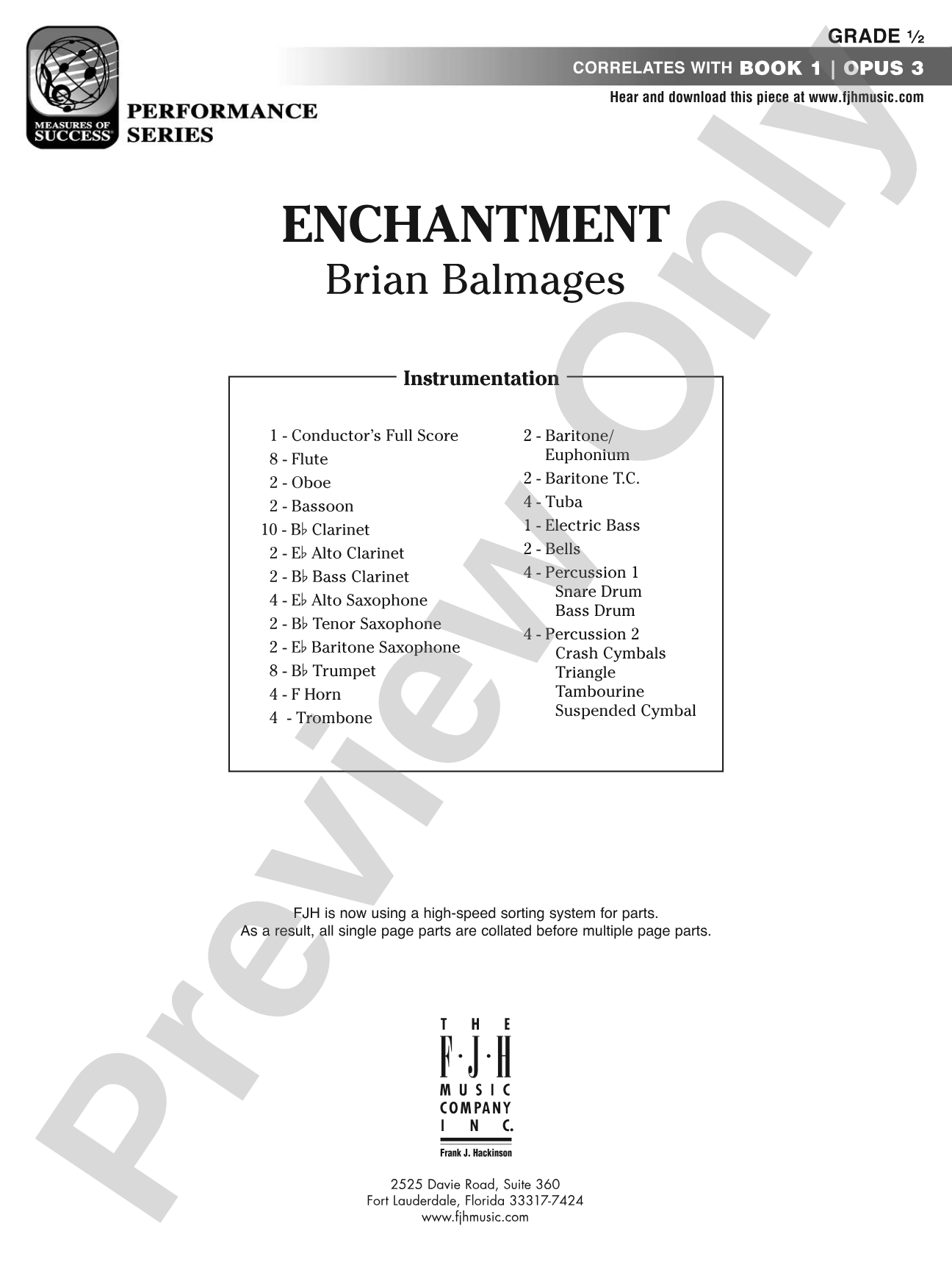 Enchantment: Concert Band Conductor Score & Parts