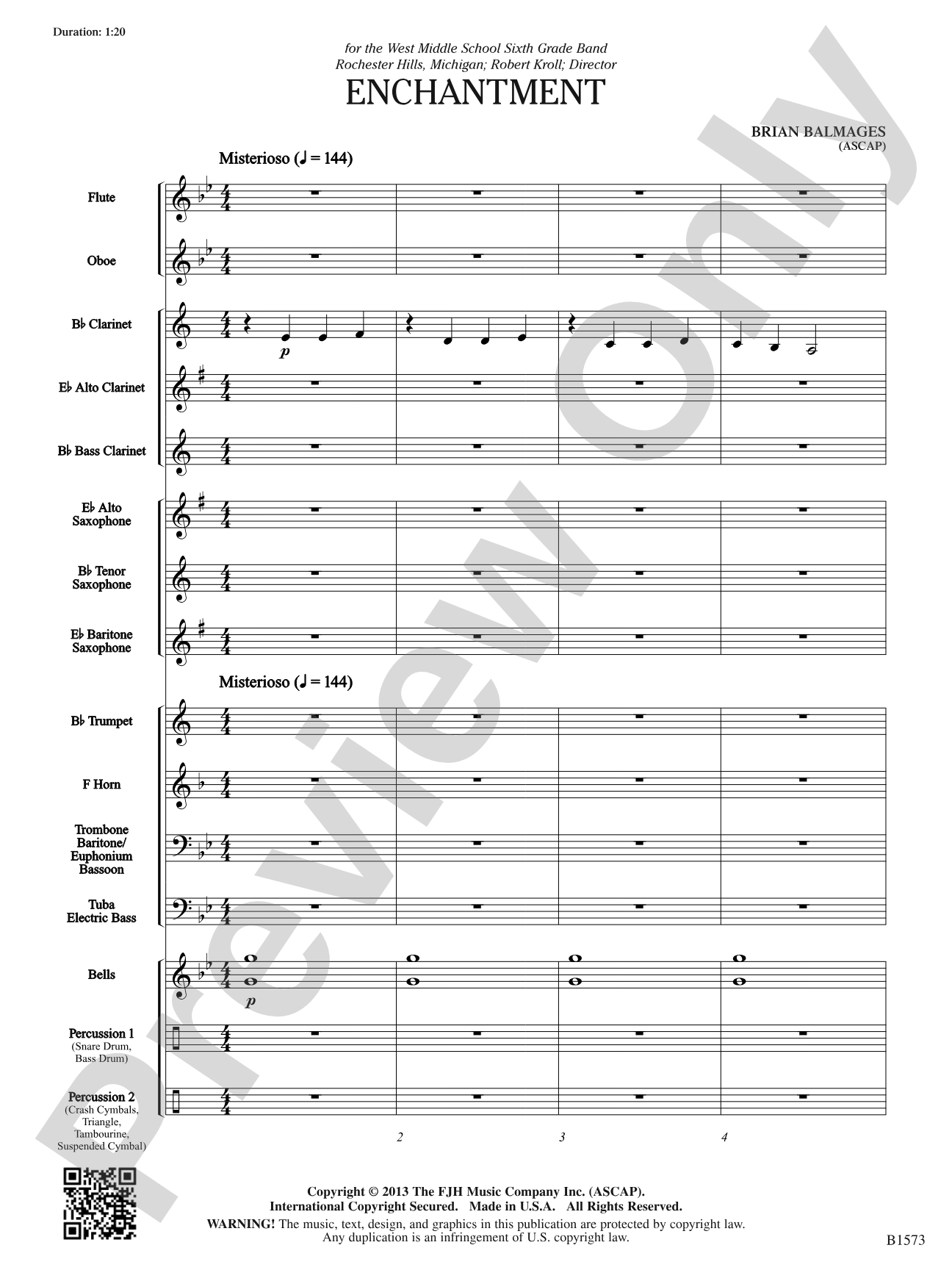 Enchantment: Concert Band Conductor Score & Parts