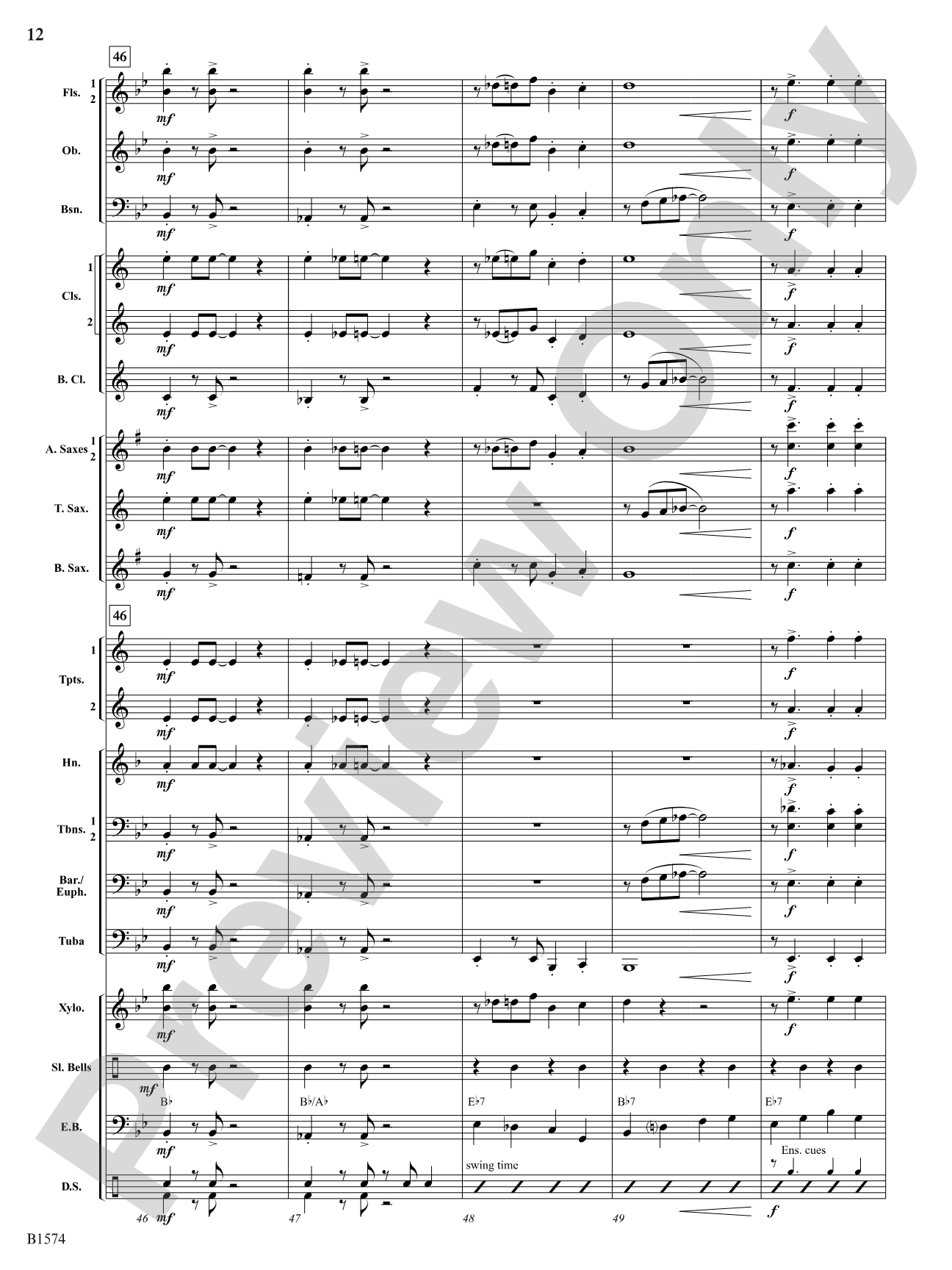 Jingle Blues: Concert Band Conductor Score & Parts