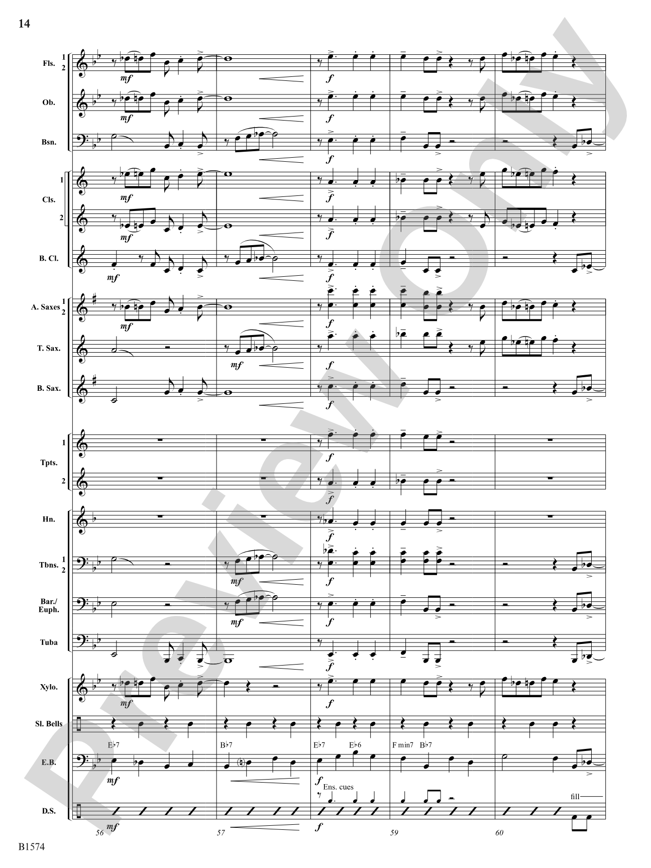 Jingle Blues: Concert Band Conductor Score & Parts