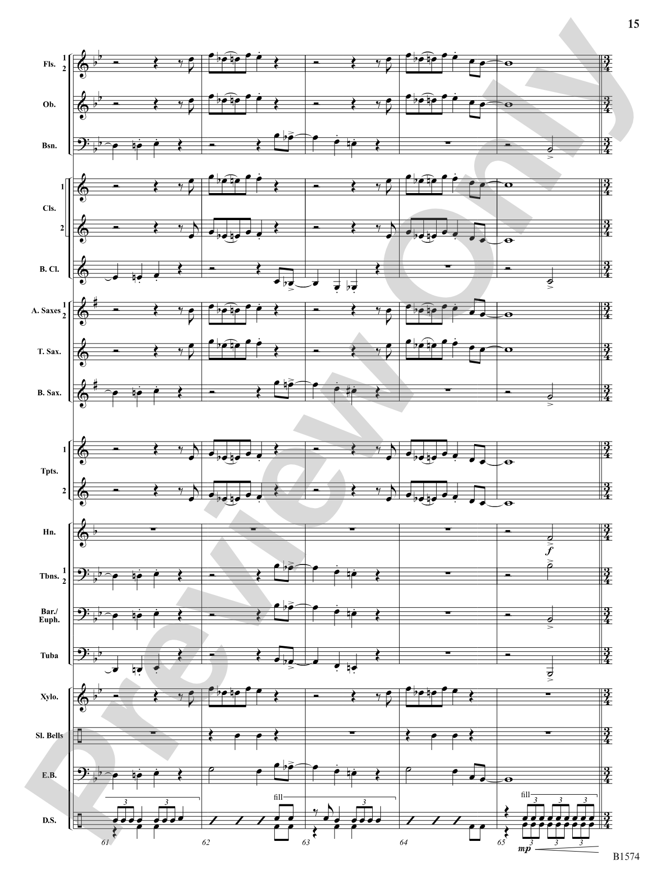 Jingle Blues: Concert Band Conductor Score & Parts