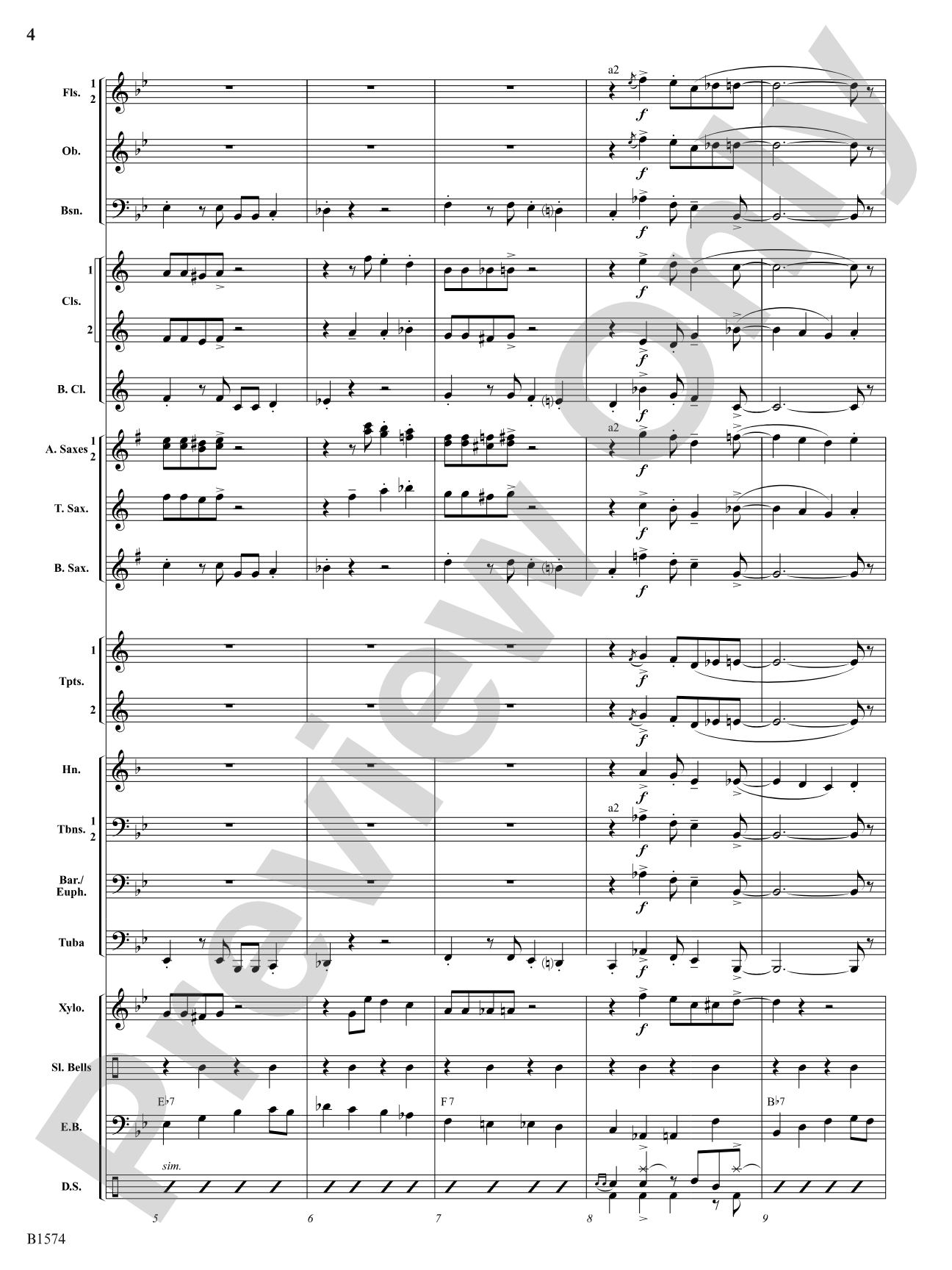 Jingle Blues: Concert Band Conductor Score & Parts