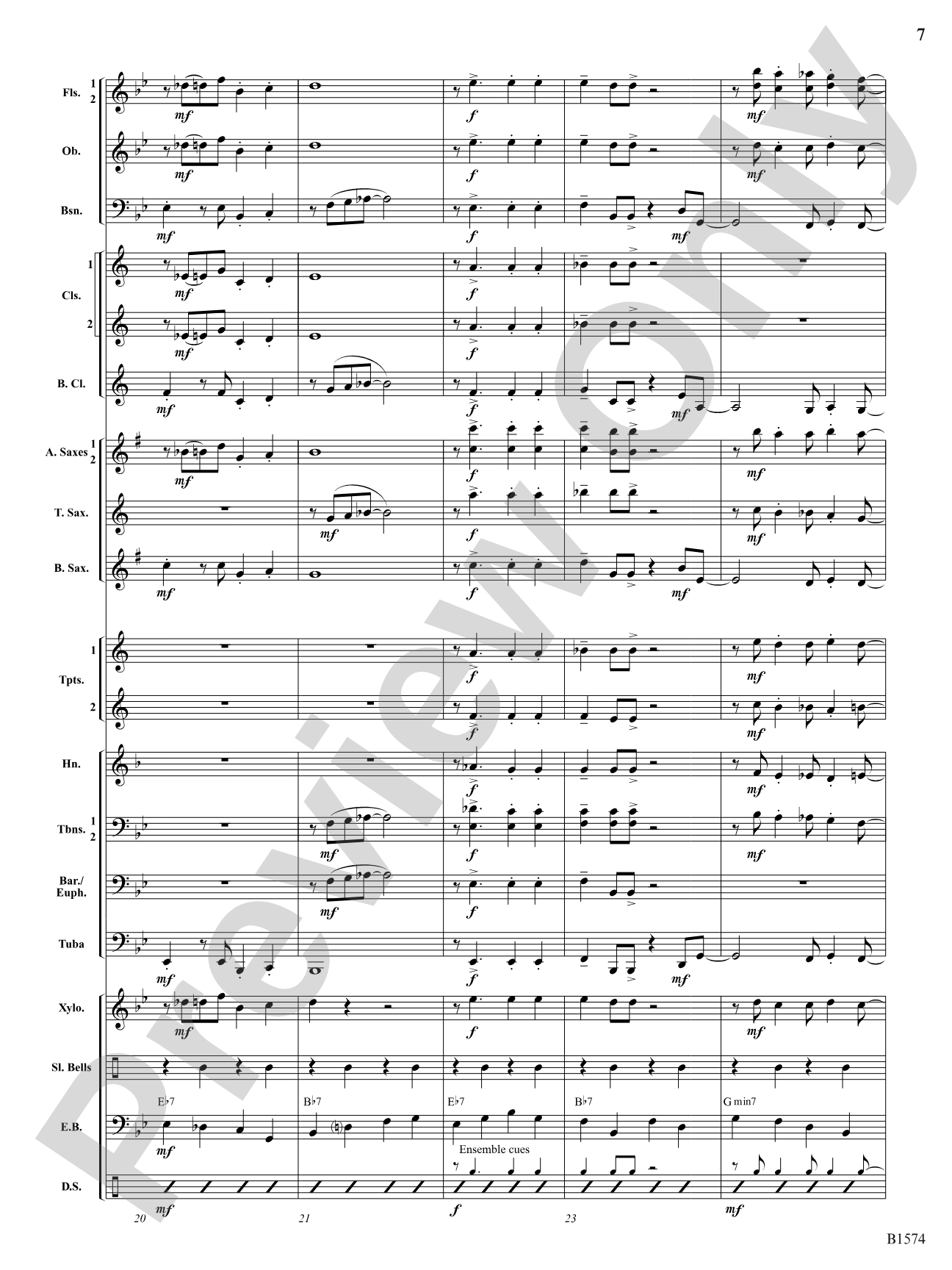 Jingle Blues: Concert Band Conductor Score & Parts