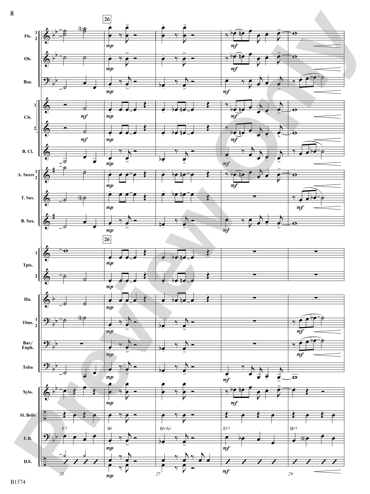 Jingle Blues: Concert Band Conductor Score & Parts