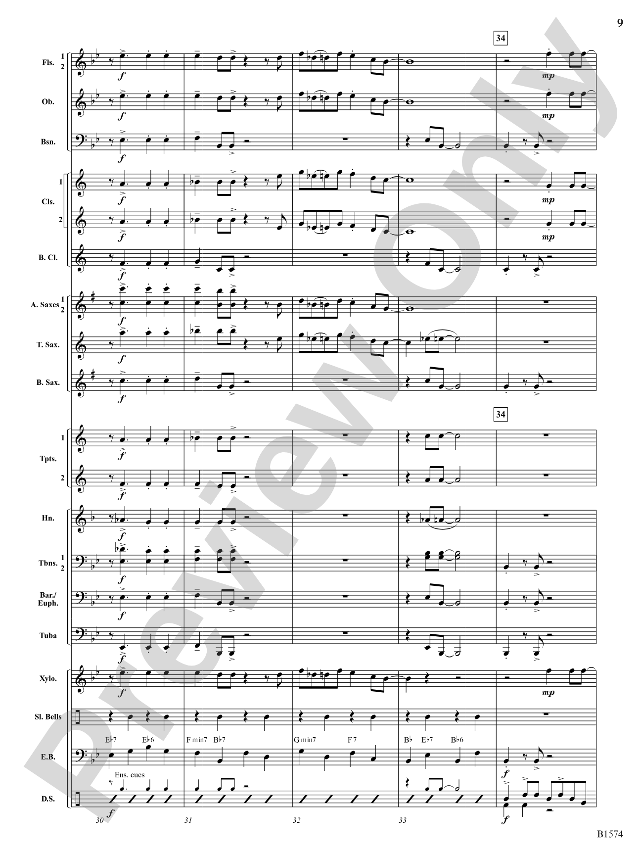 Jingle Blues: Concert Band Conductor Score & Parts