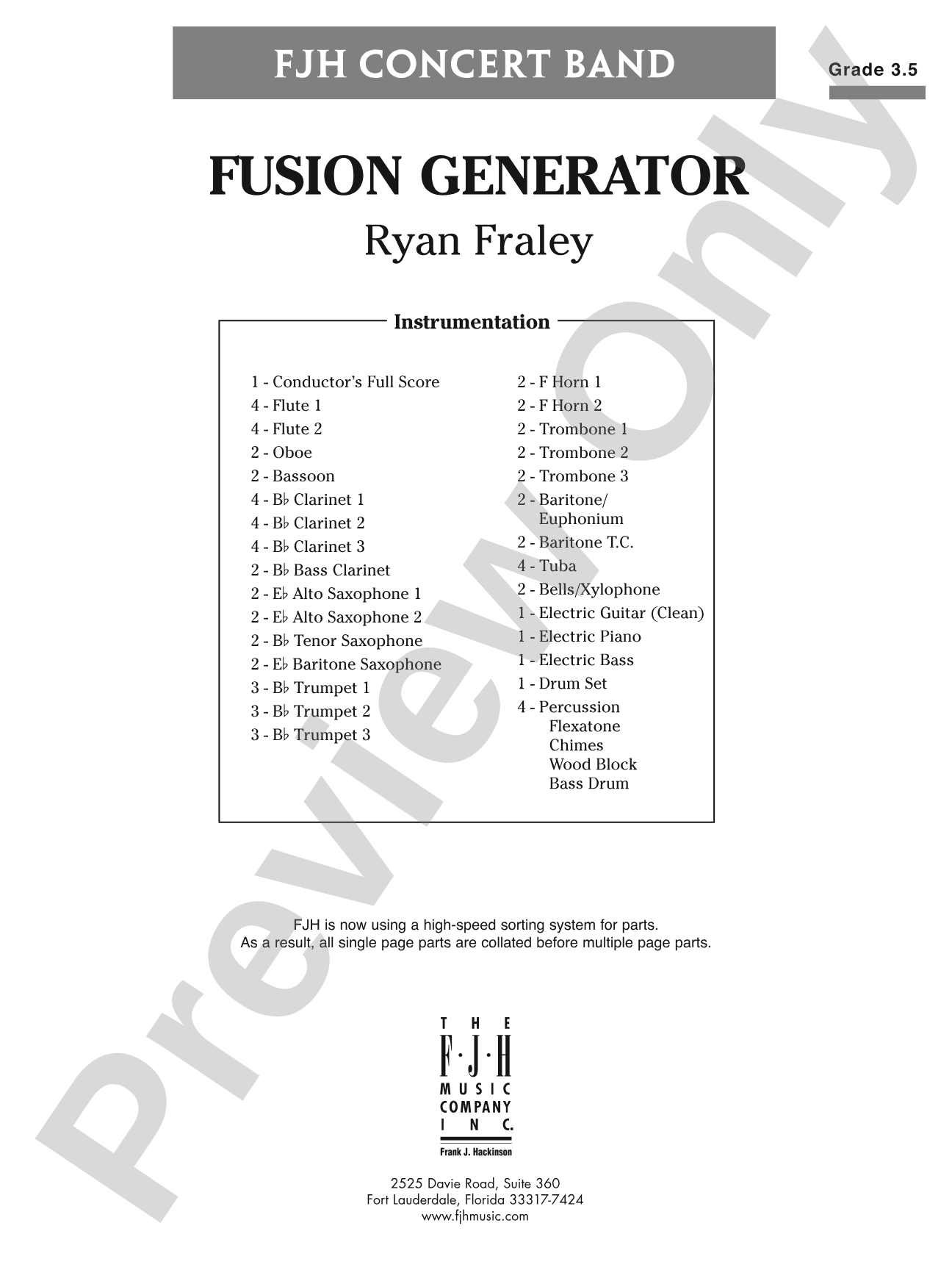 Fusion Generator: Concert Band Conductor Score & Parts