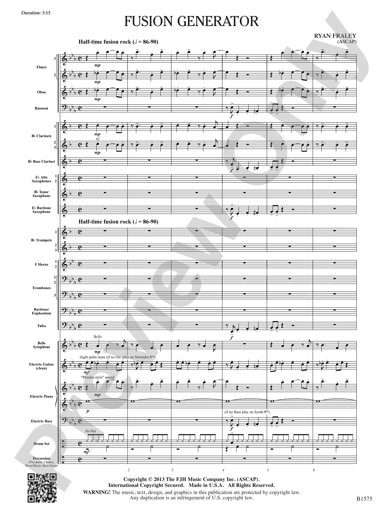 Fusion Generator: Concert Band Conductor Score & Parts