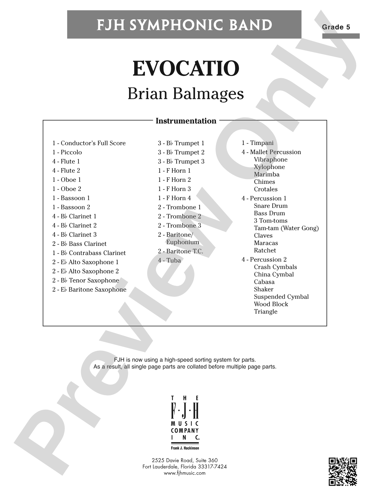 Evocatio: Concert Band Conductor Score & Parts