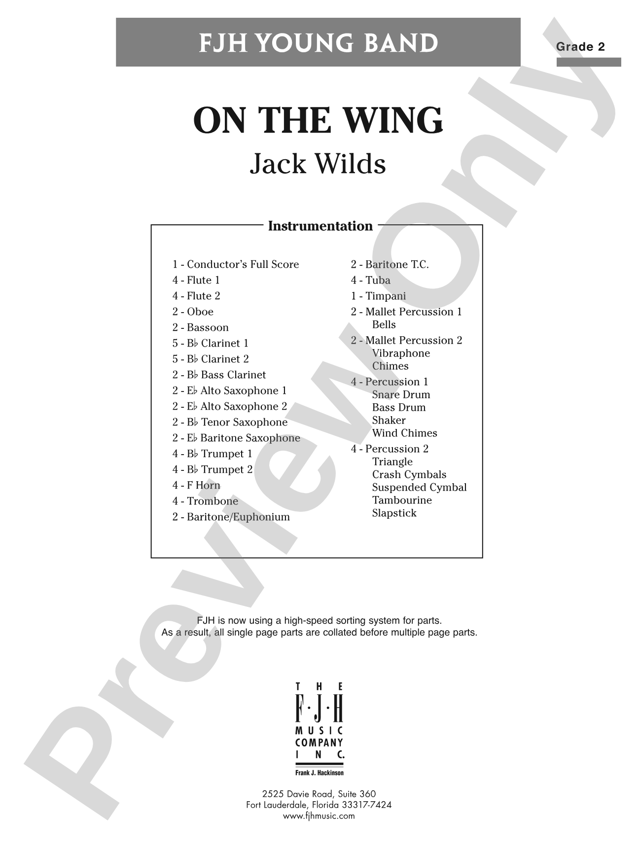 On the Wing: Concert Band Conductor Score & Parts