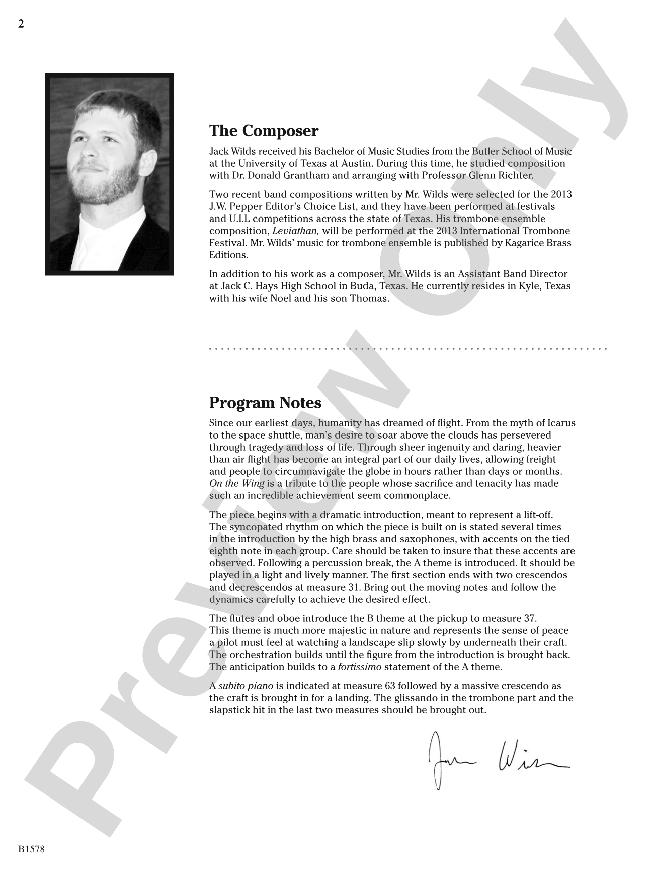 On the Wing: Concert Band Conductor Score & Parts