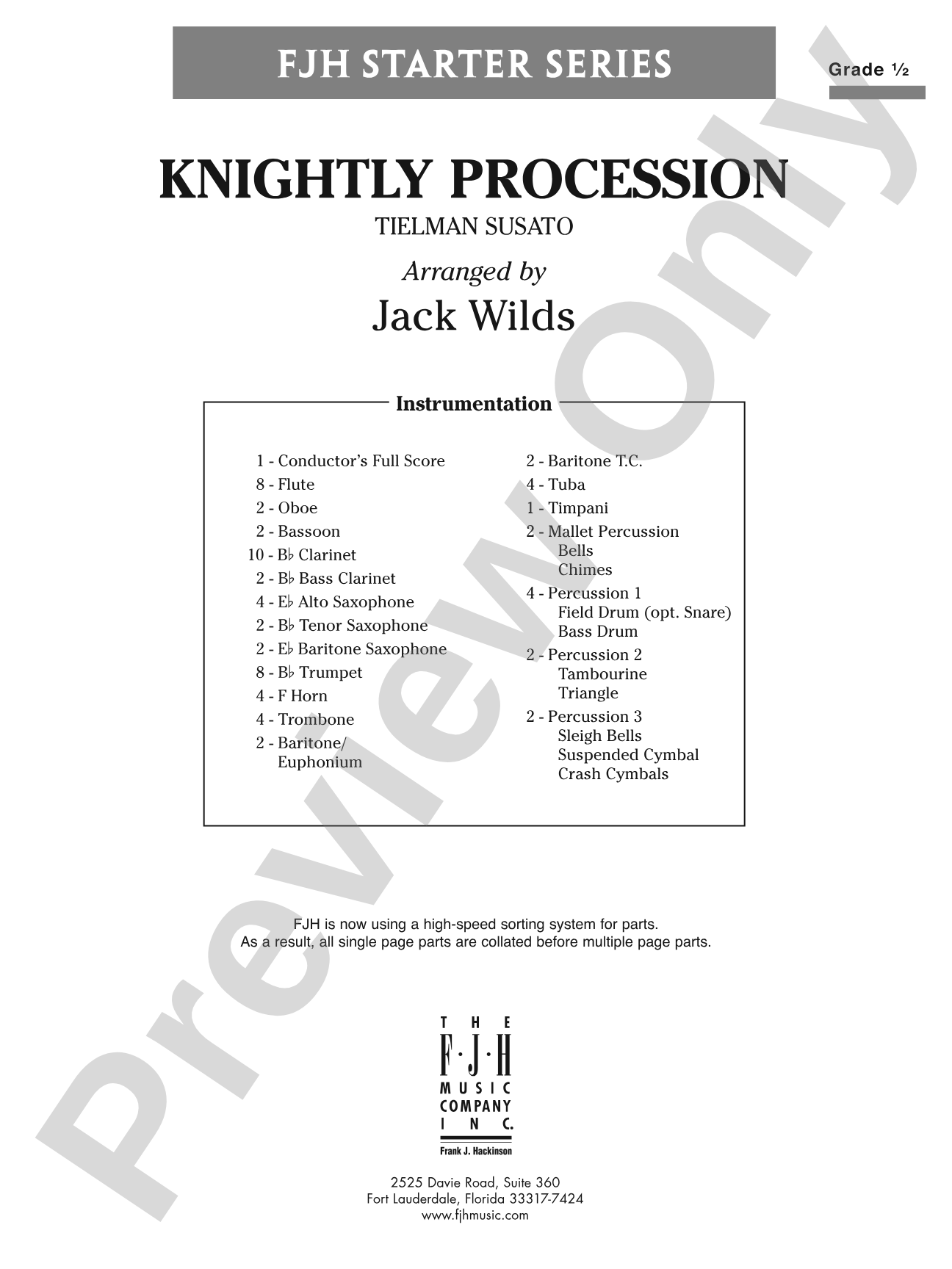 Knightly Procession: Concert Band Conductor Score & Parts