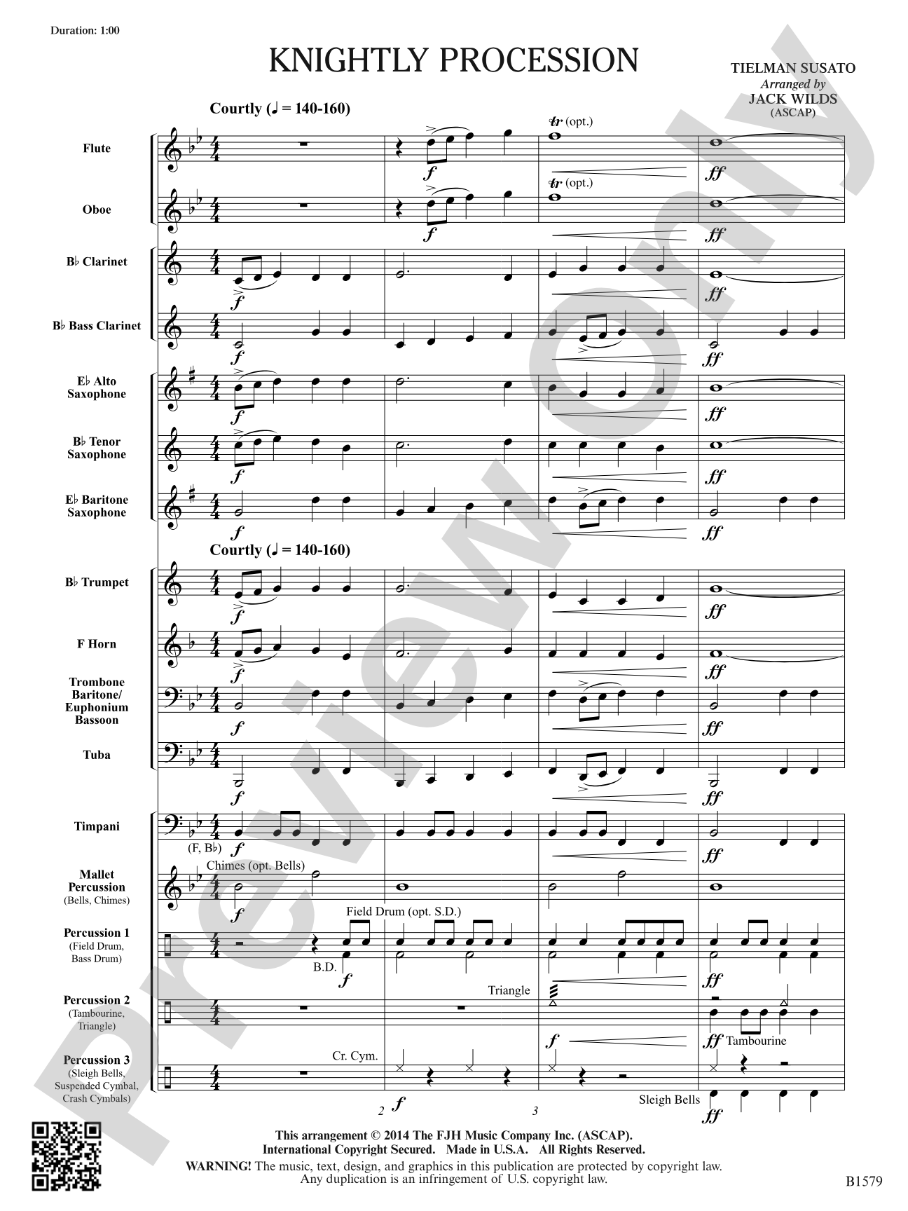 Knightly Procession: Concert Band Conductor Score & Parts