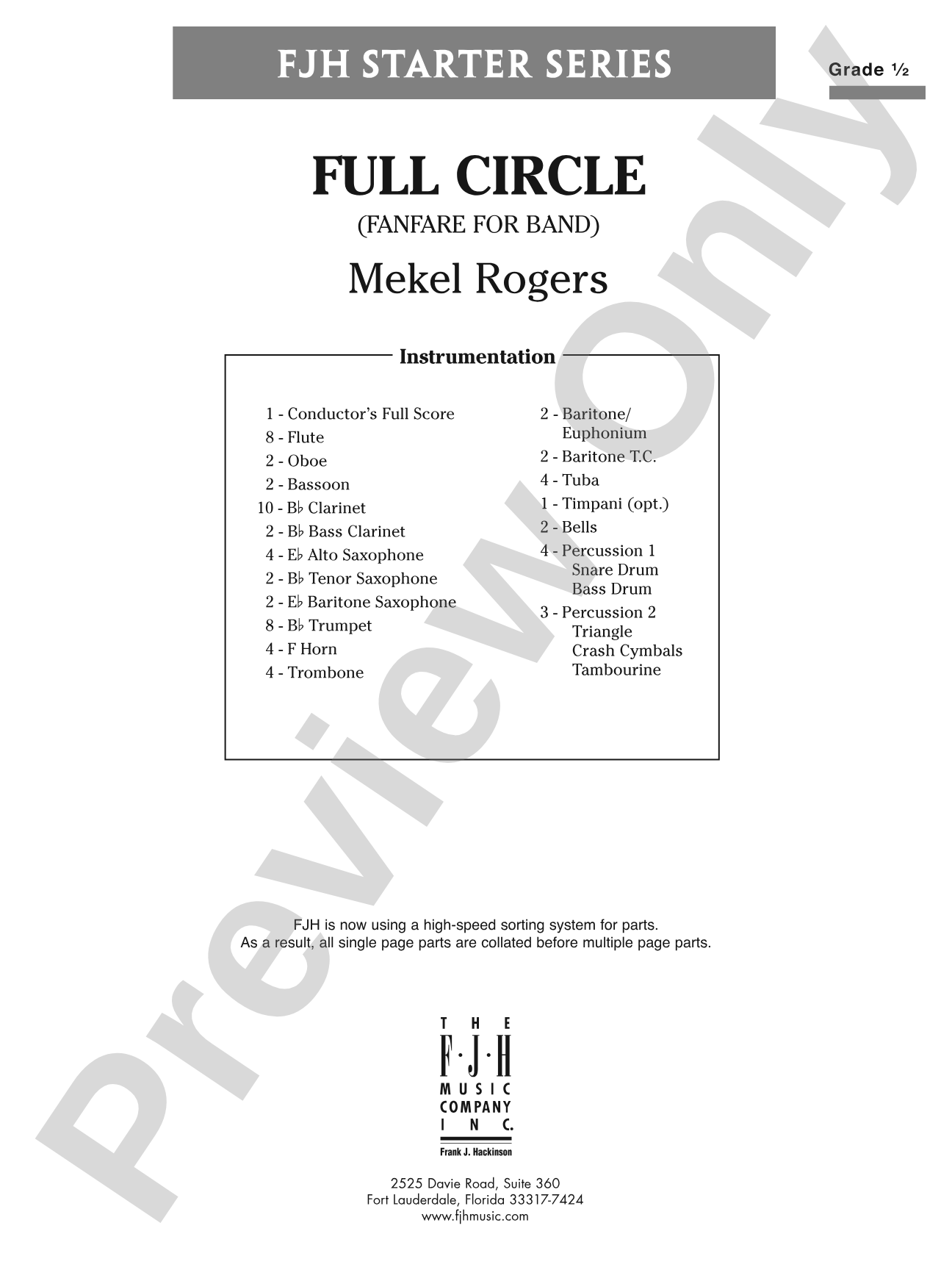 Full Circle: Concert Band Conductor Score & Parts