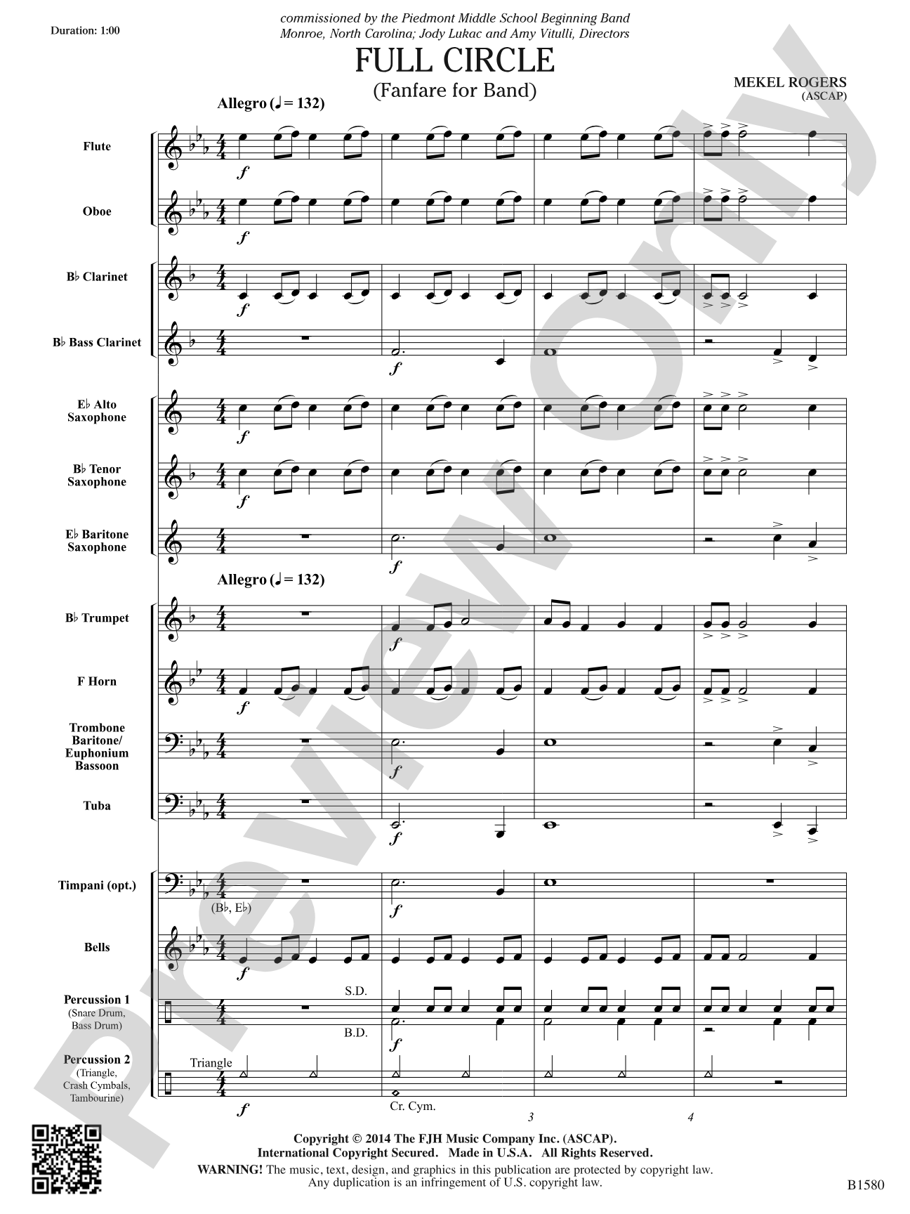 Full Circle: Concert Band Conductor Score & Parts
