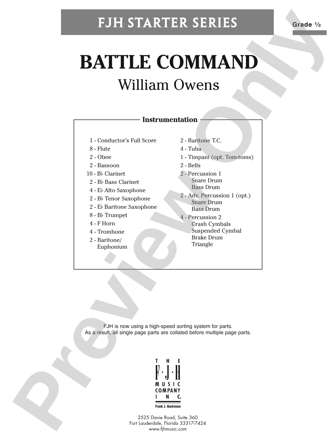 Battle Command: Concert Band Conductor Score & Parts