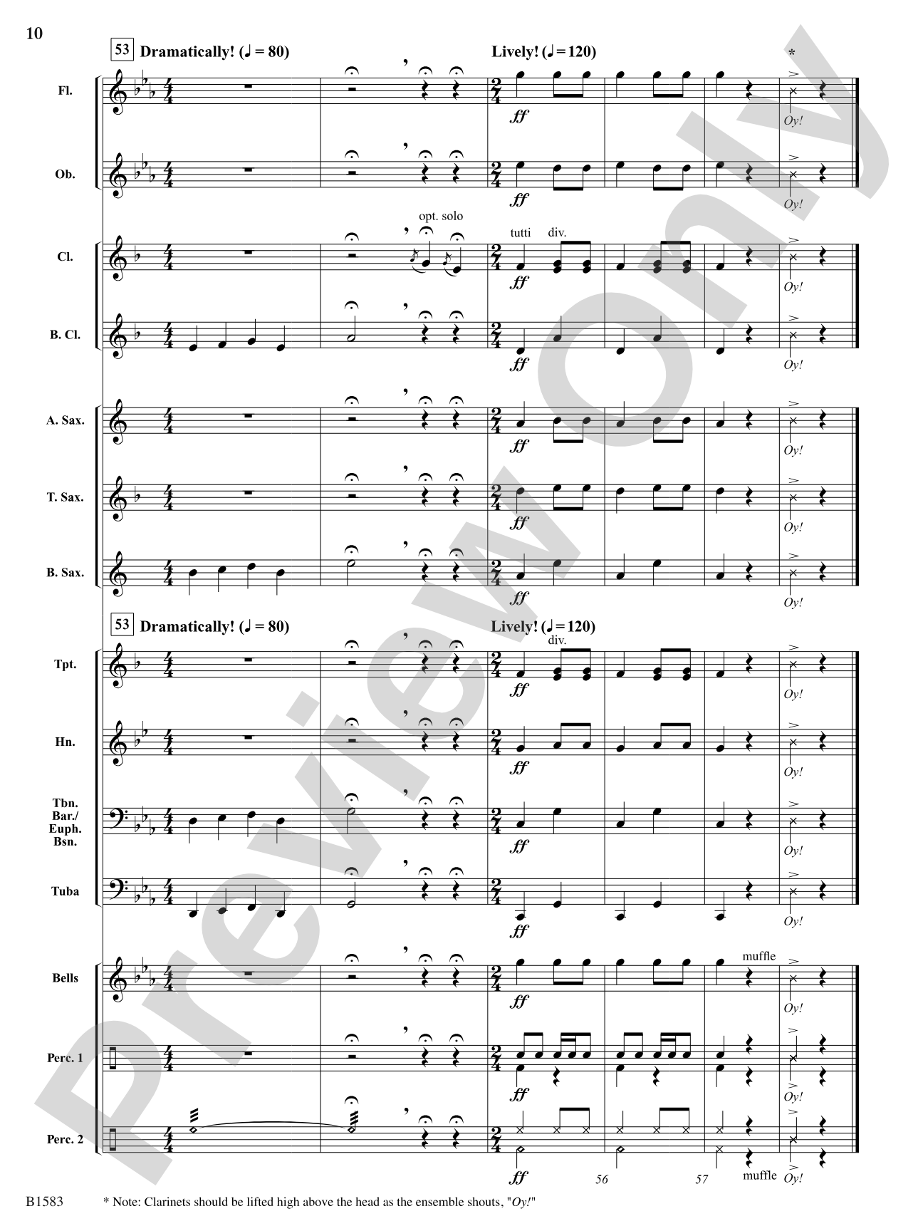 Klezmer Clarinets: Concert Band Conductor Score & Parts