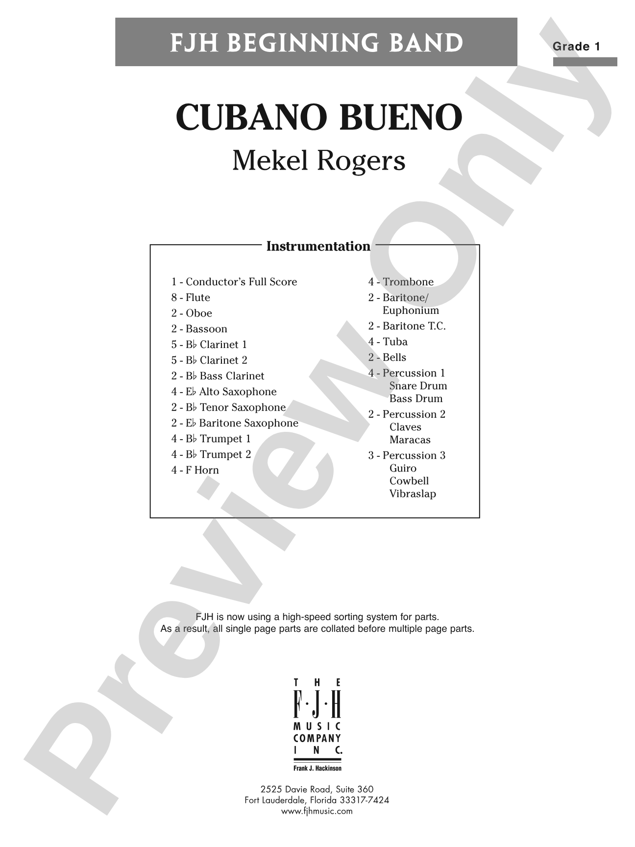 Cubano Bueno: Concert Band Conductor Score & Parts