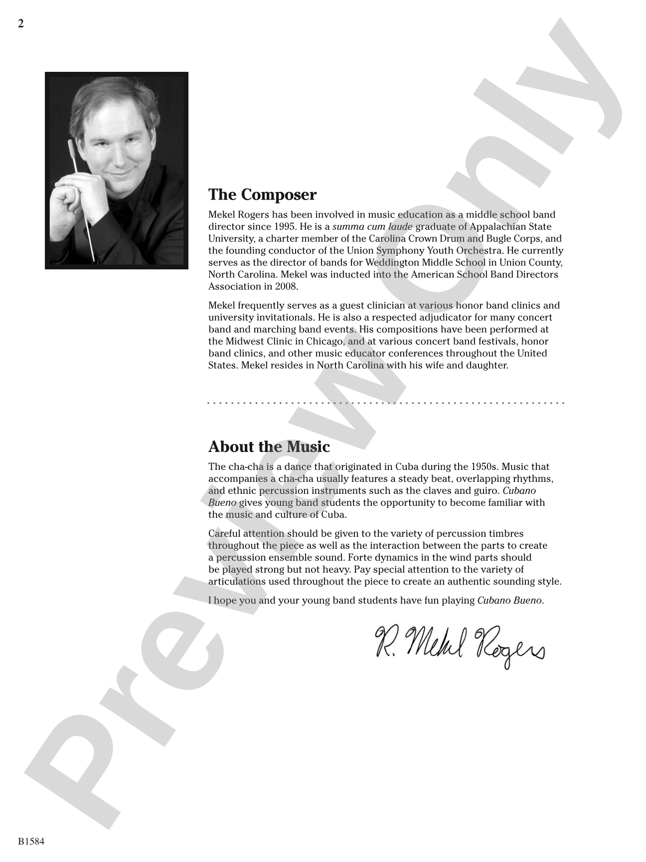 Cubano Bueno: Concert Band Conductor Score & Parts