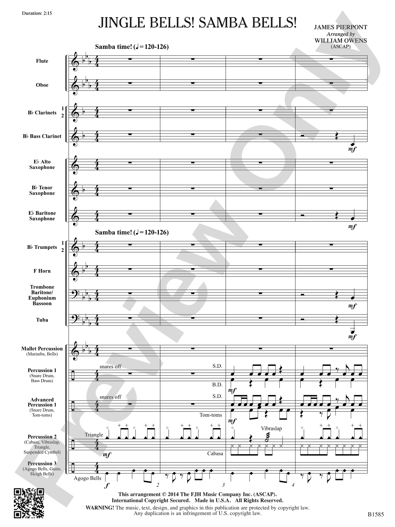 Jingle Bells! Samba Bells!: Concert Band Conductor Score & Parts