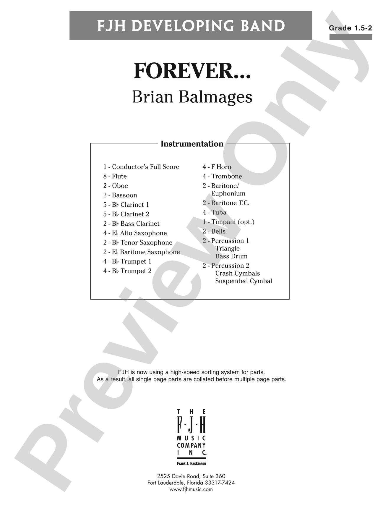 Forever...: Concert Band Conductor Score & Parts