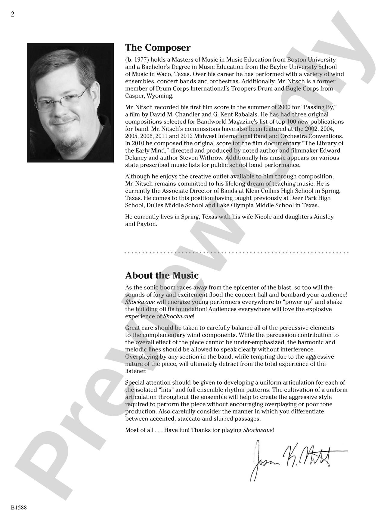 Shockwave: Concert Band Conductor Score & Parts