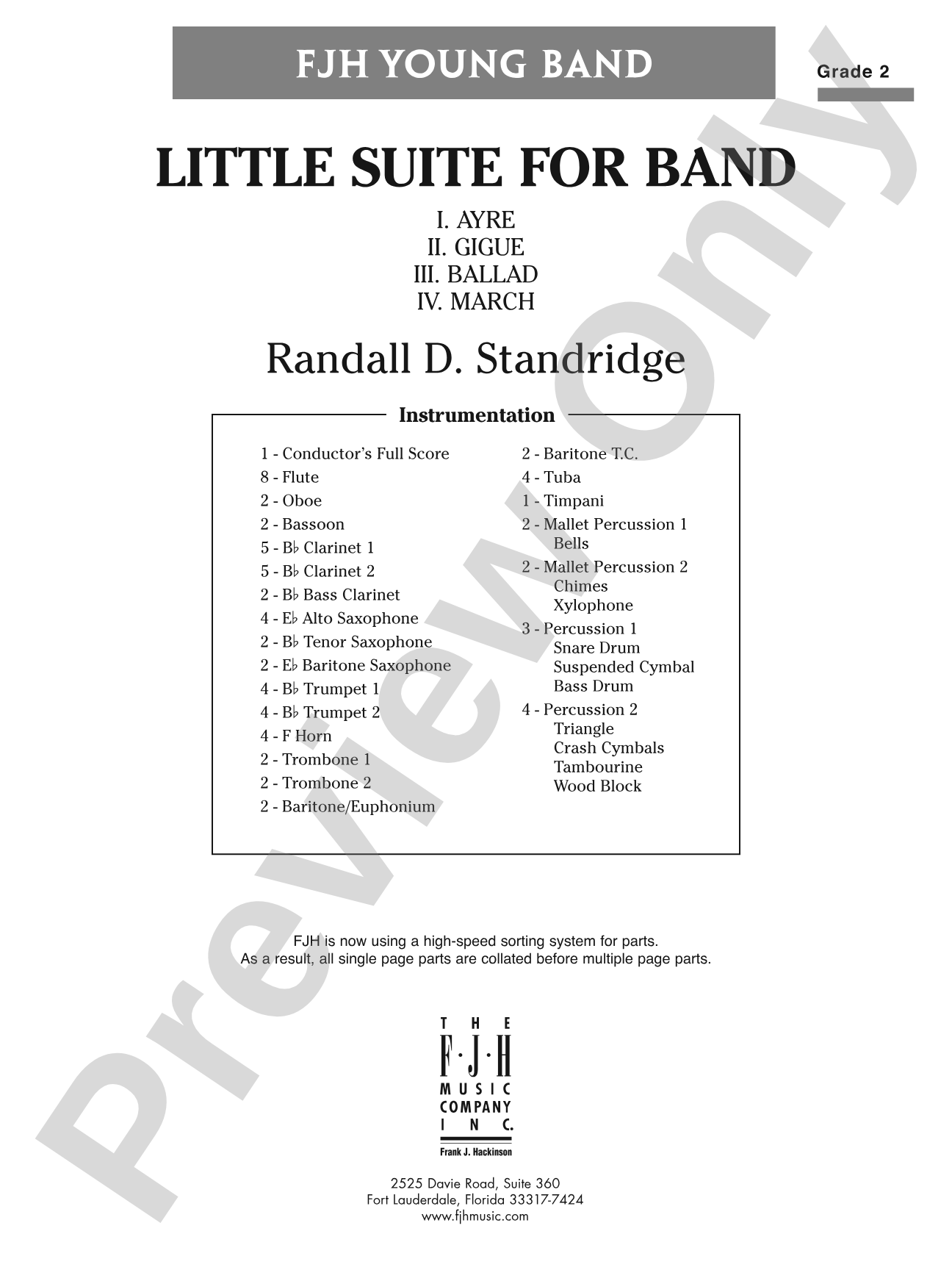 Little Suite for Band: Concert Band Conductor Score & Parts