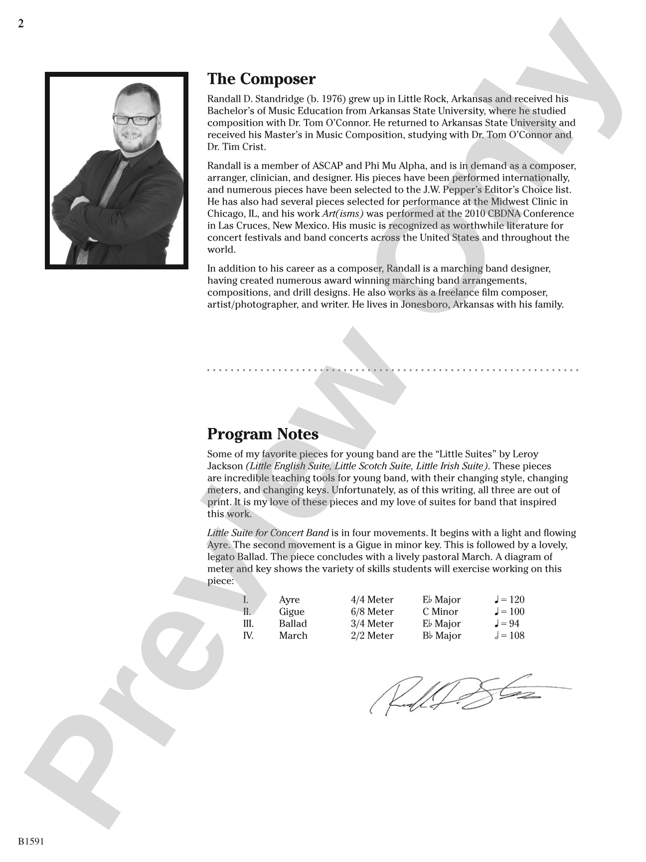 Little Suite for Band: Concert Band Conductor Score & Parts