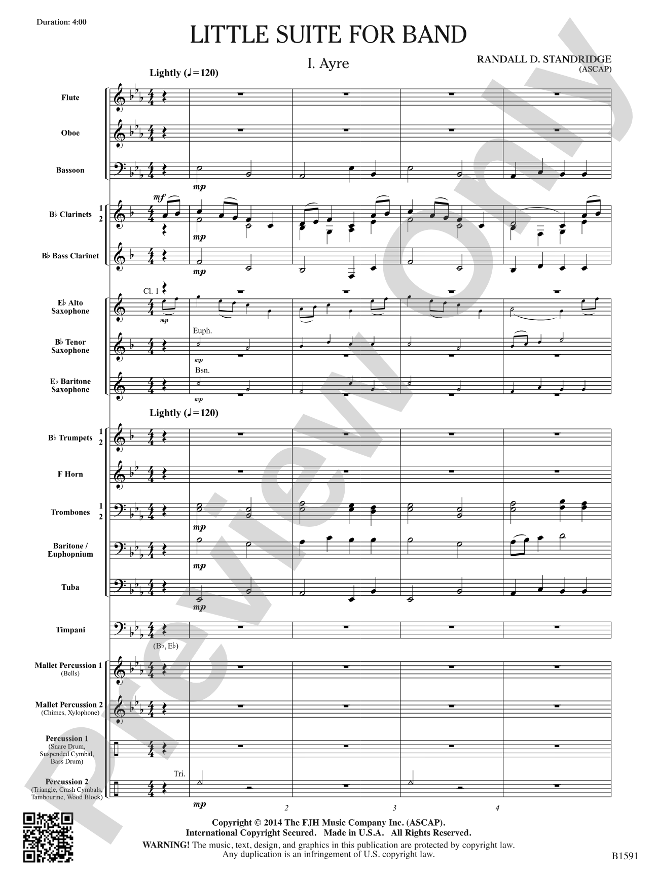 Little Suite for Band: Concert Band Conductor Score & Parts