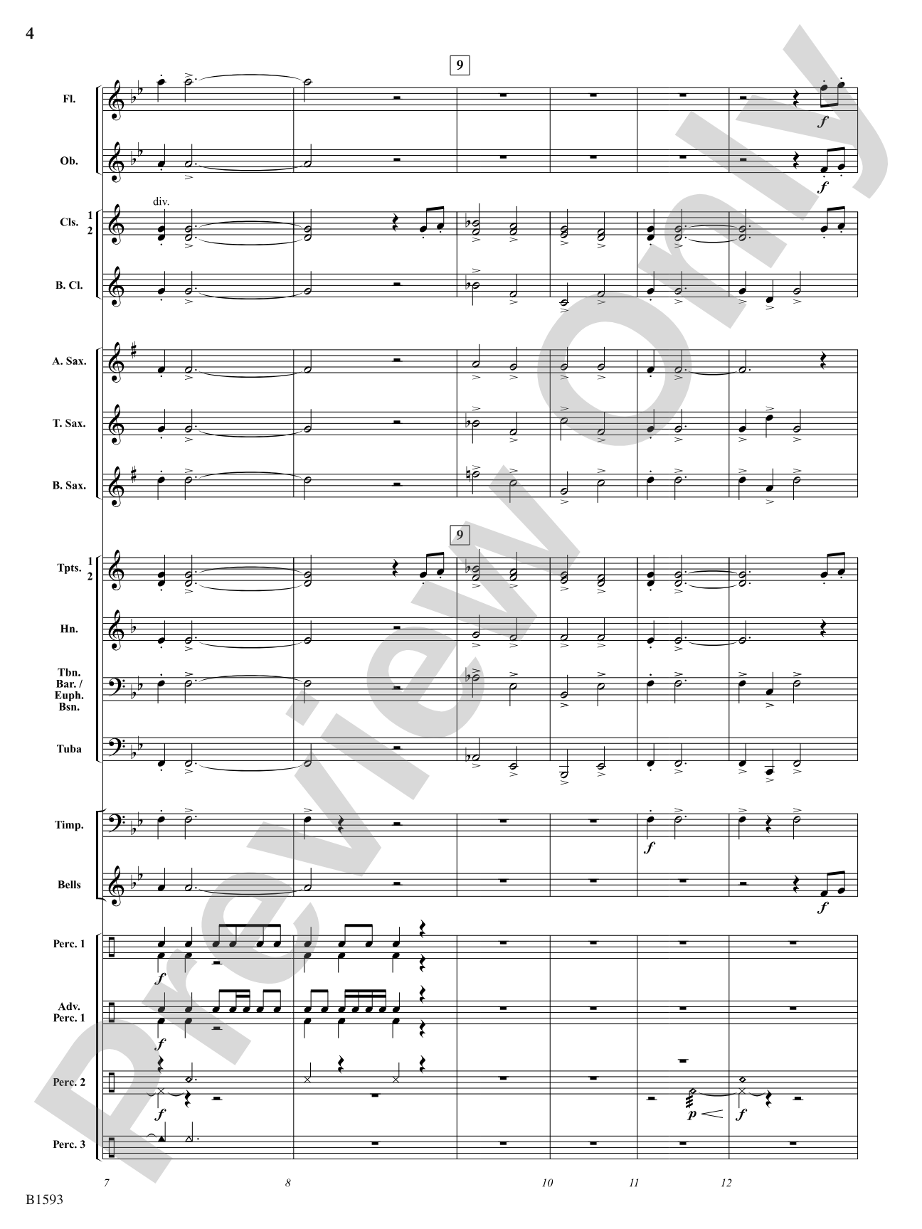 Silver Skies: Concert Band Conductor Score & Parts