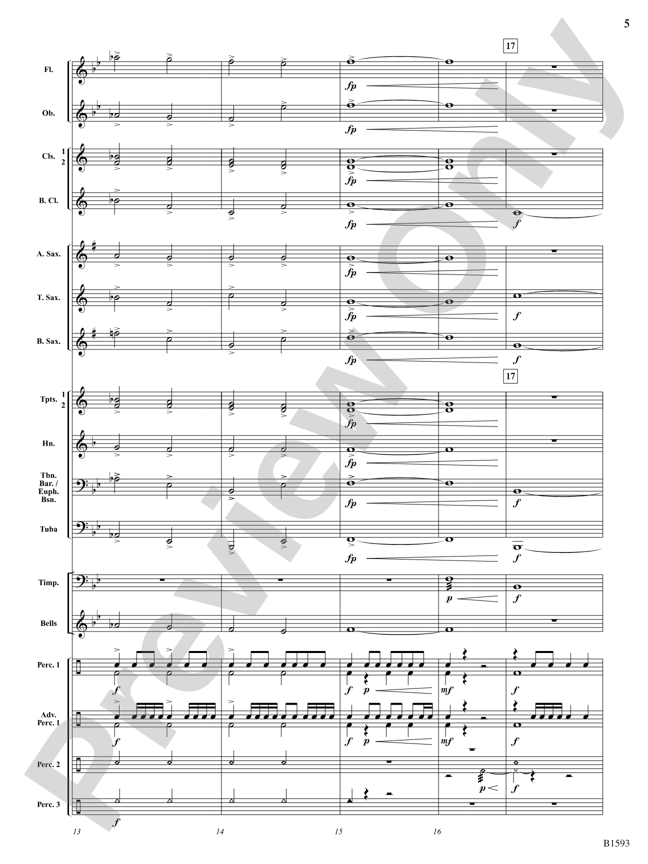 Silver Skies: Concert Band Conductor Score & Parts