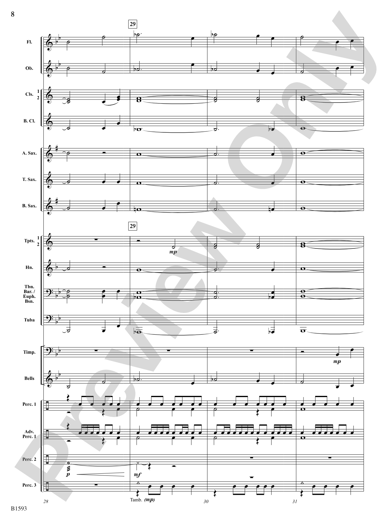 Silver Skies: Concert Band Conductor Score & Parts