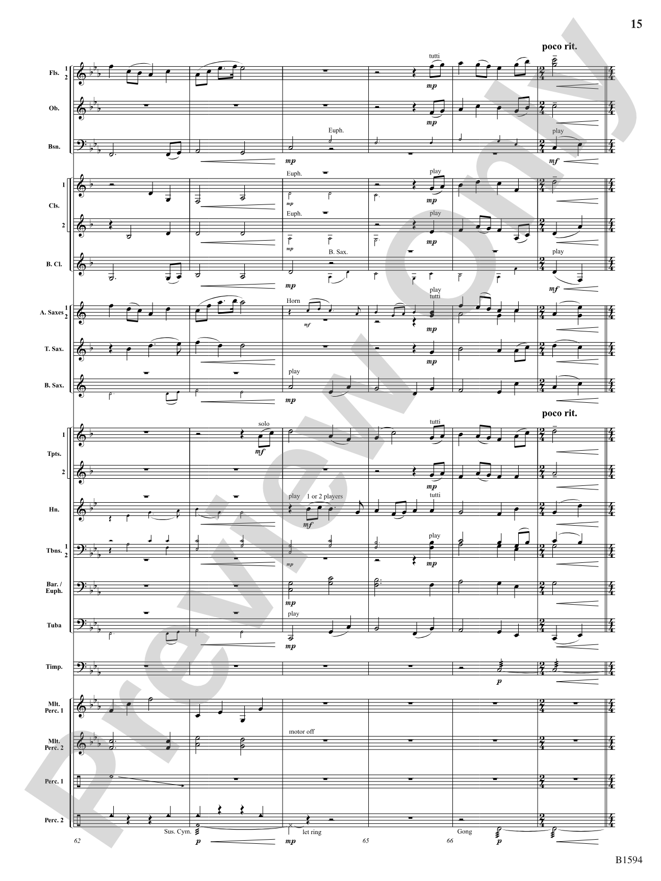 Quasar: Concert Band Conductor Score & Parts