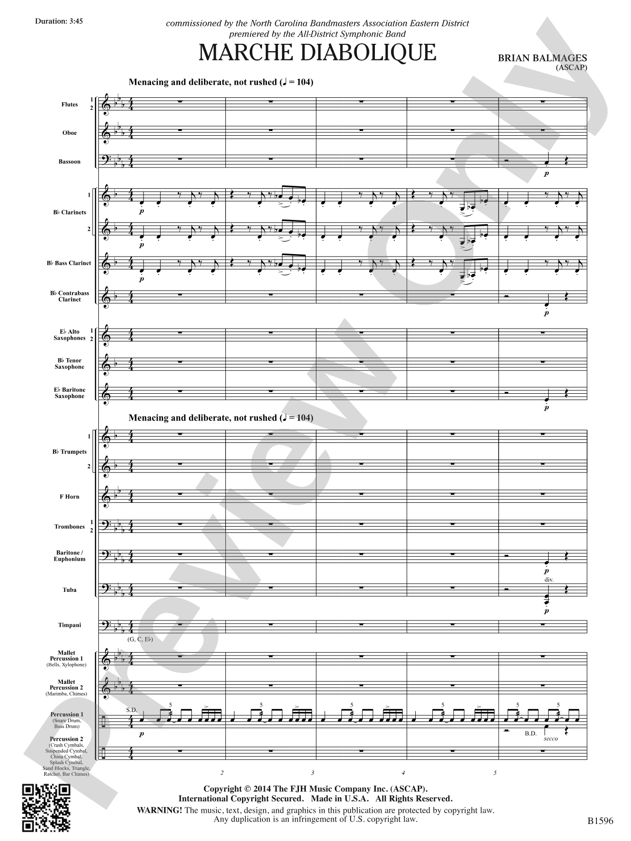 Marche Diabolique: Concert Band Conductor Score & Parts