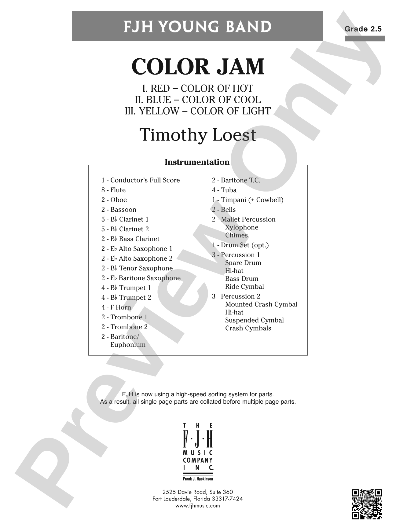 Color Jam: Concert Band Conductor Score & Parts