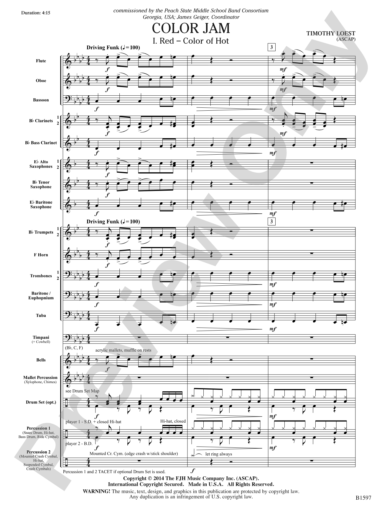Color Jam: Concert Band Conductor Score & Parts