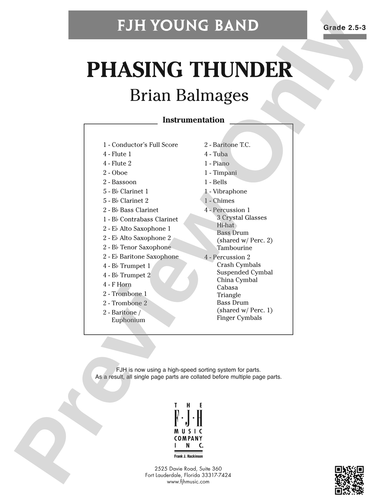 Phasing Thunder: Concert Band Conductor Score & Parts