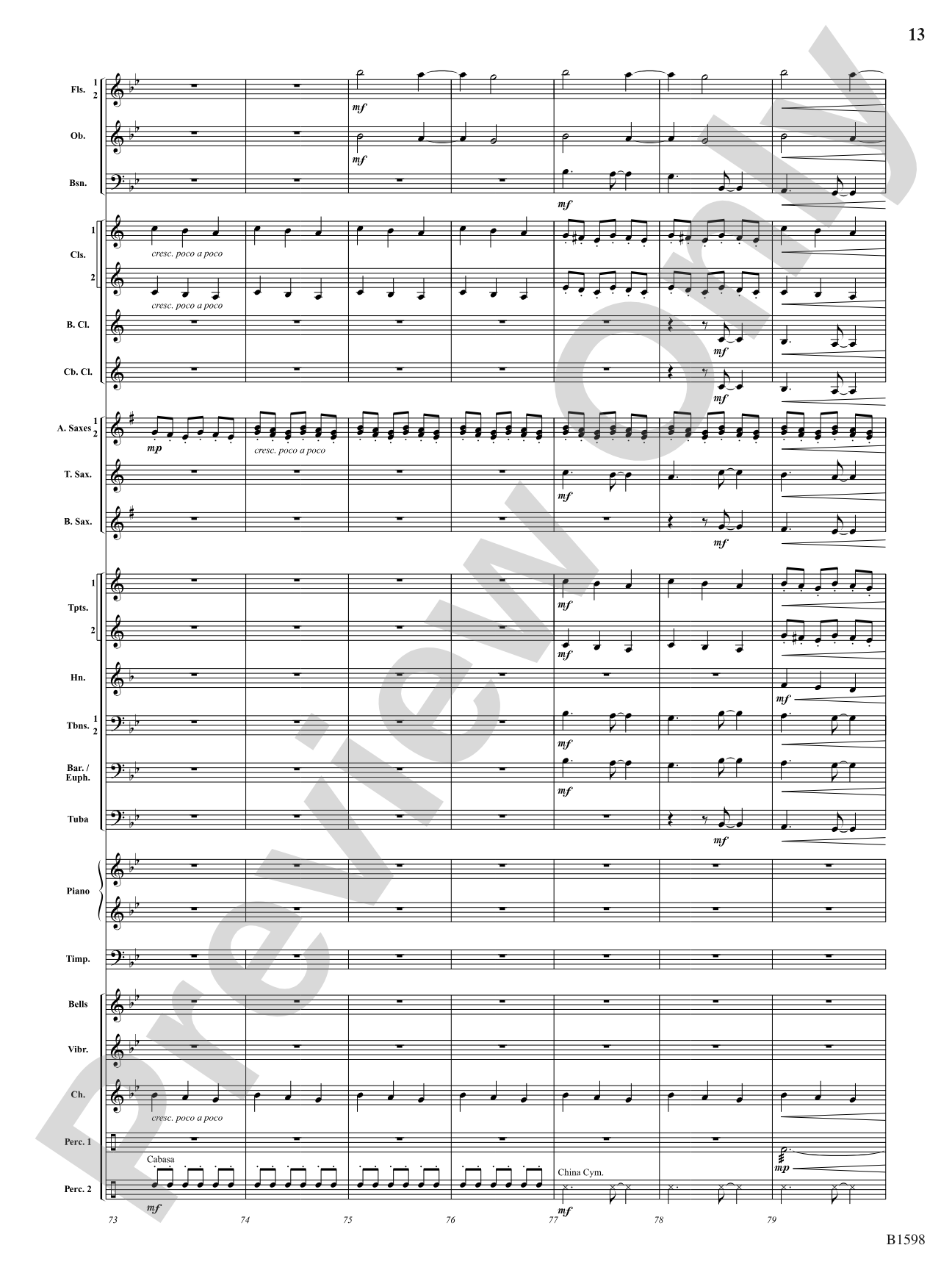 Phasing Thunder: Concert Band Conductor Score & Parts