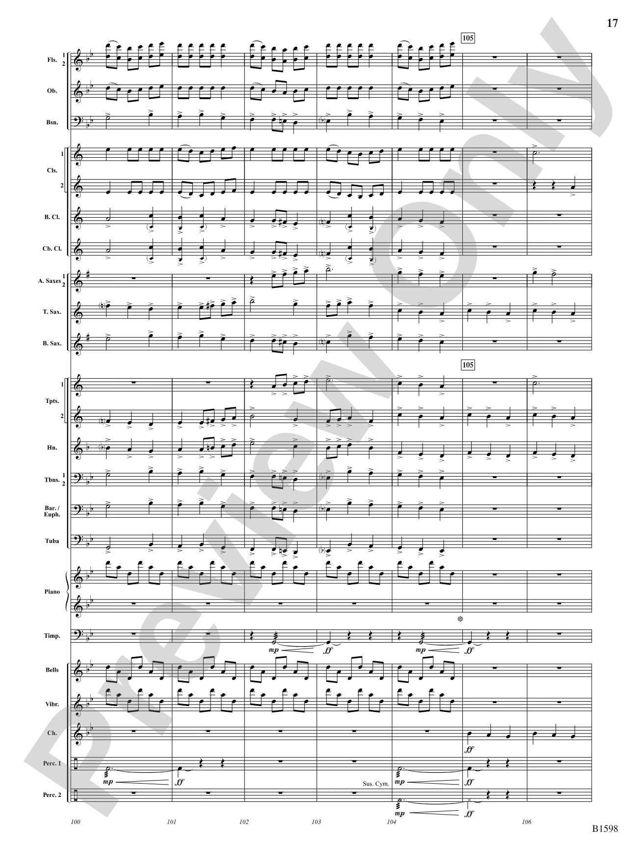 Phasing Thunder: Concert Band Conductor Score & Parts