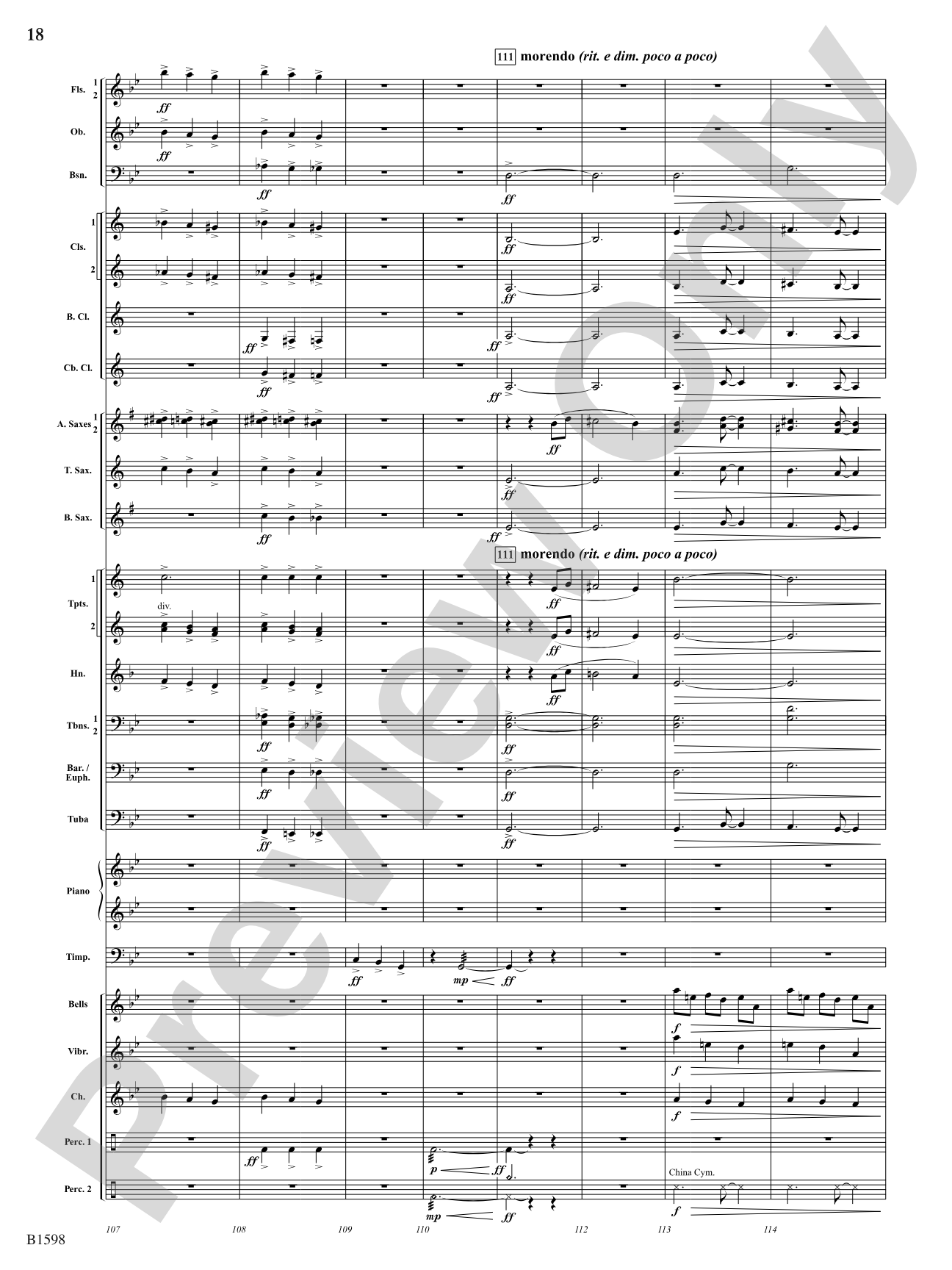 Phasing Thunder: Concert Band Conductor Score & Parts
