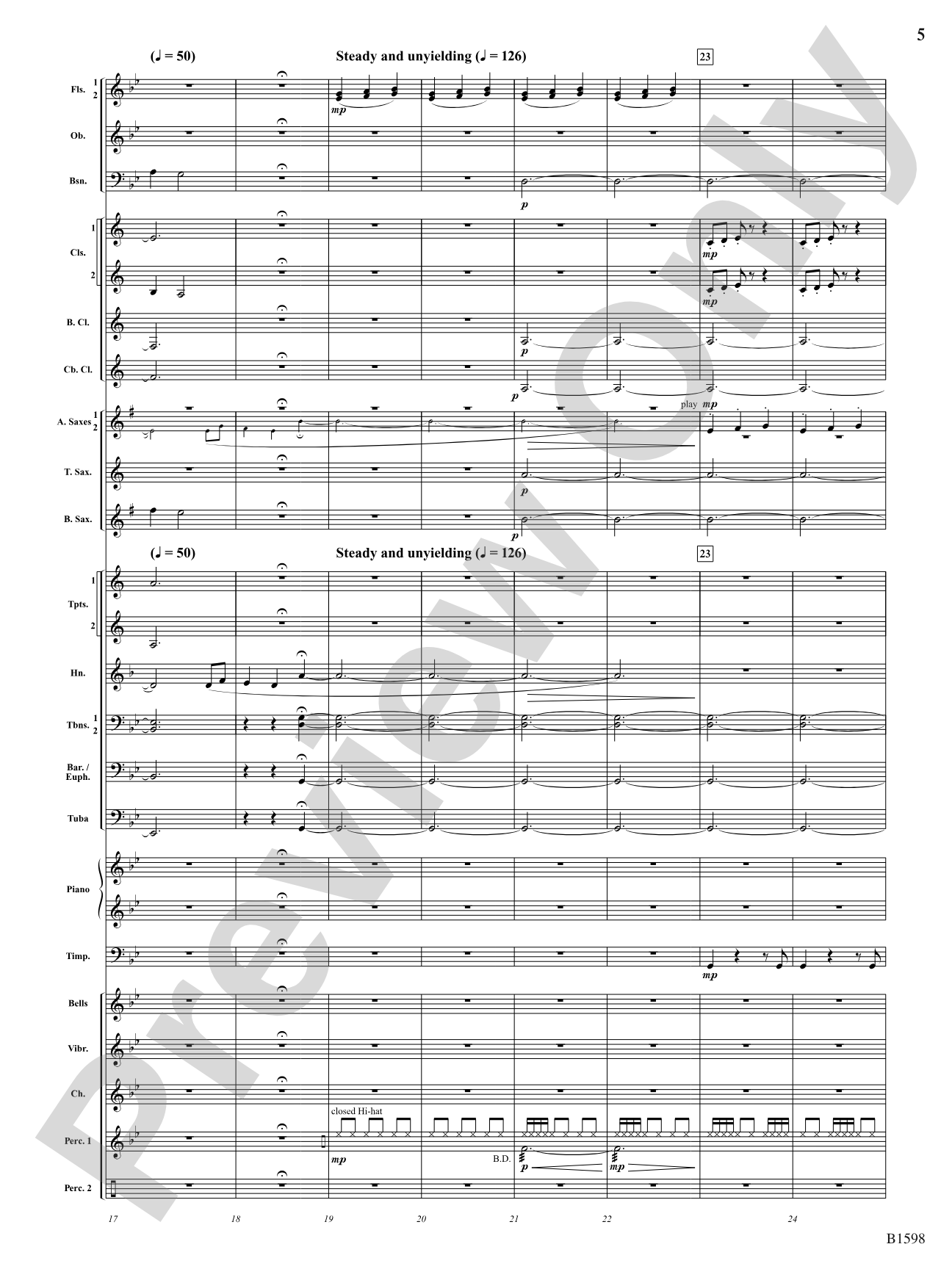 Phasing Thunder: Concert Band Conductor Score & Parts