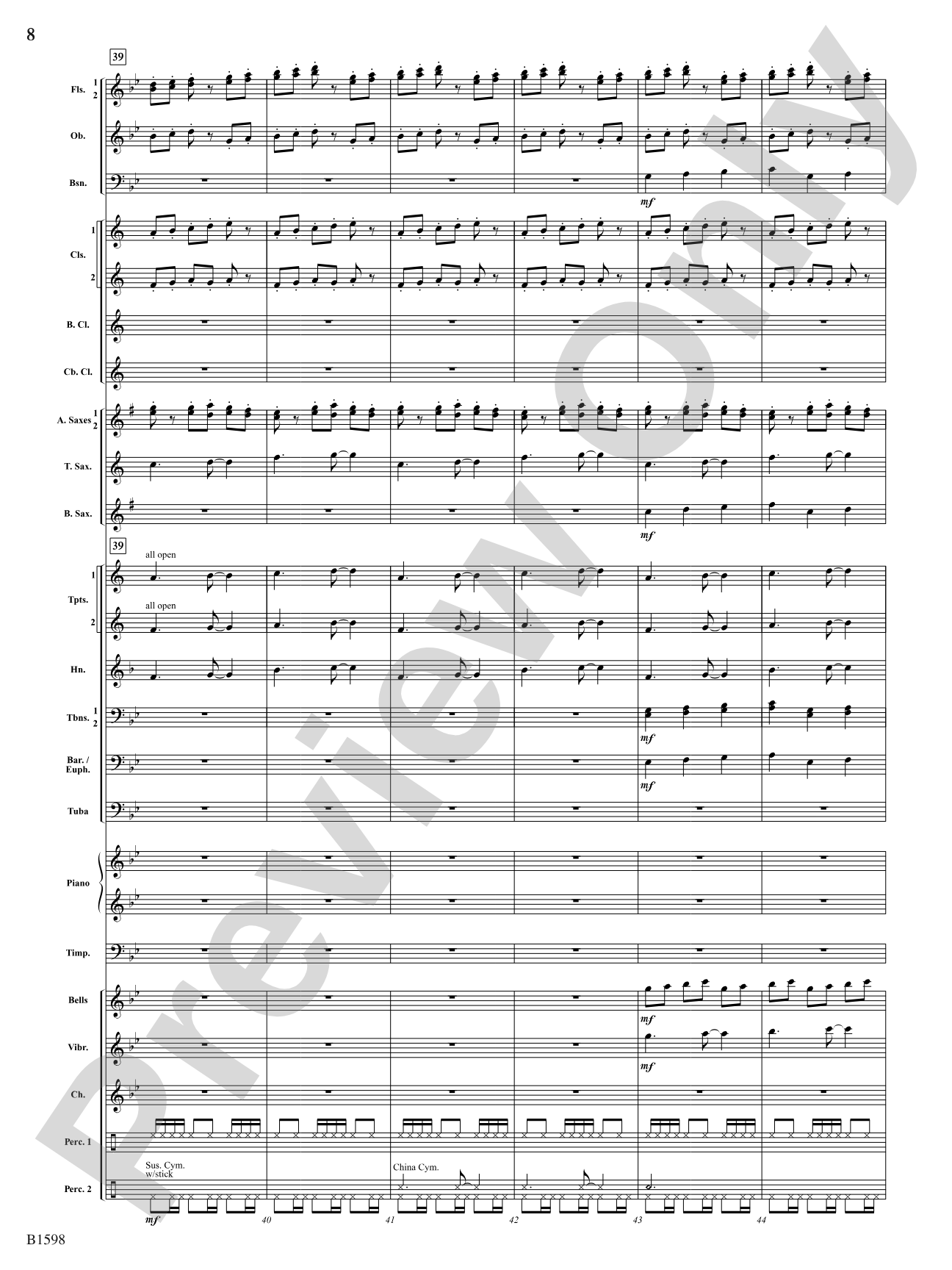 Phasing Thunder: Concert Band Conductor Score & Parts