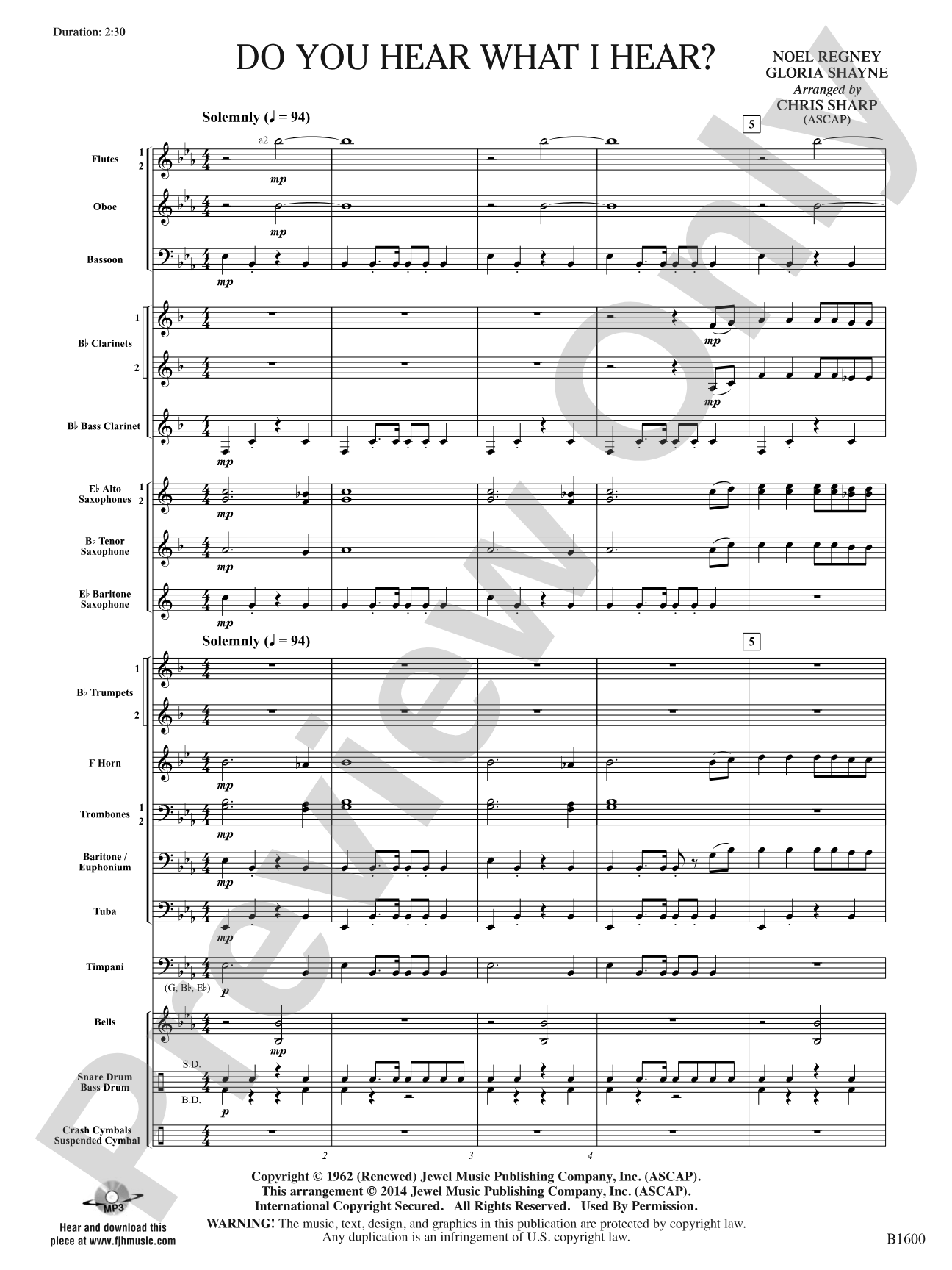 Do You Hear What I Hear?: Score: Concert Band