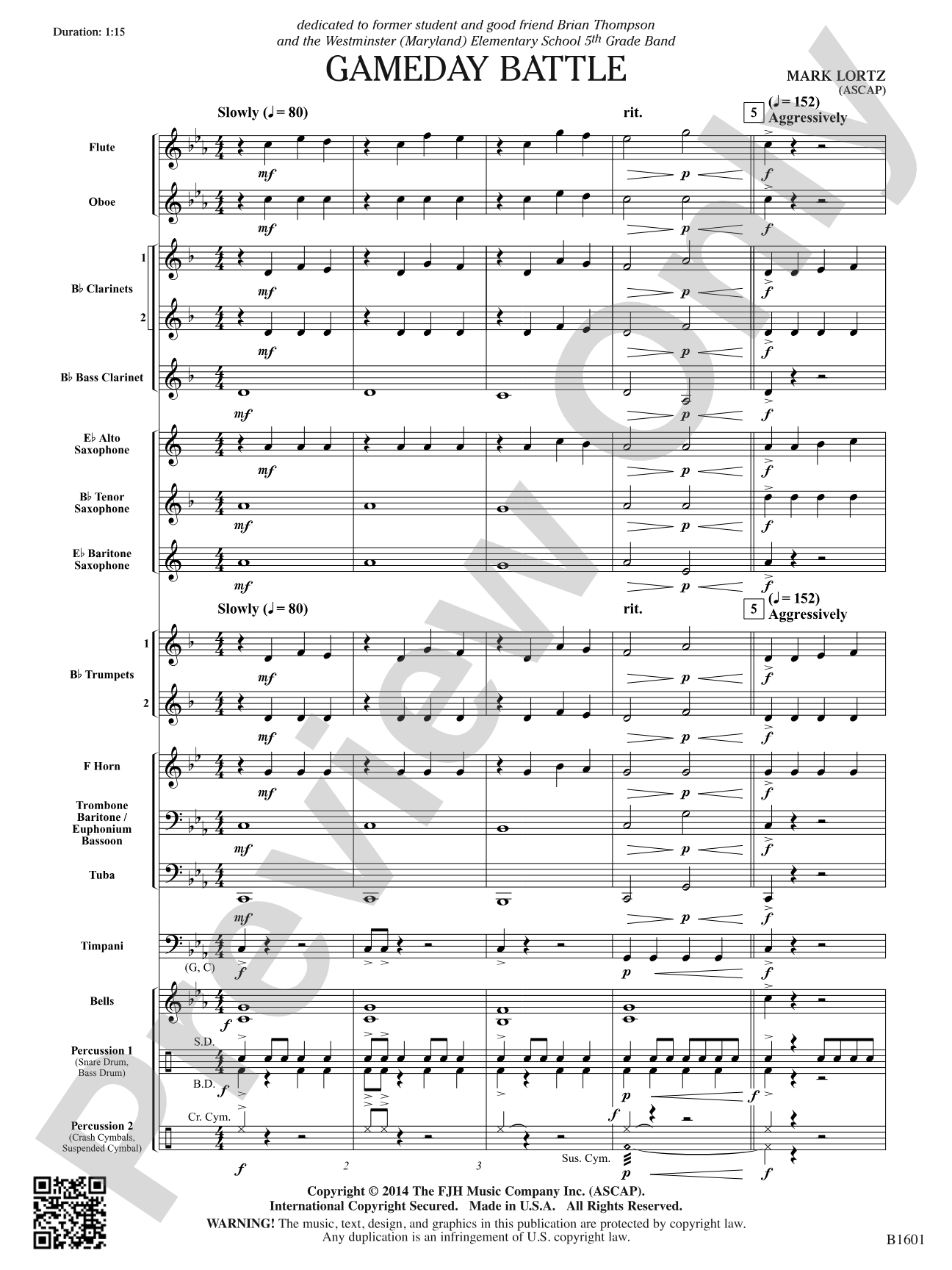 Gameday Battle: Concert Band Conductor Score & Parts