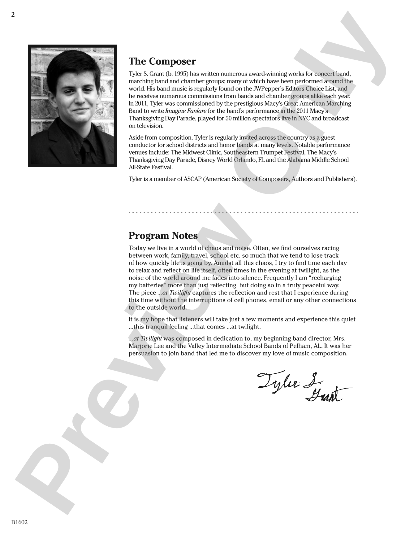 ...At Twilight: Concert Band Conductor Score & Parts